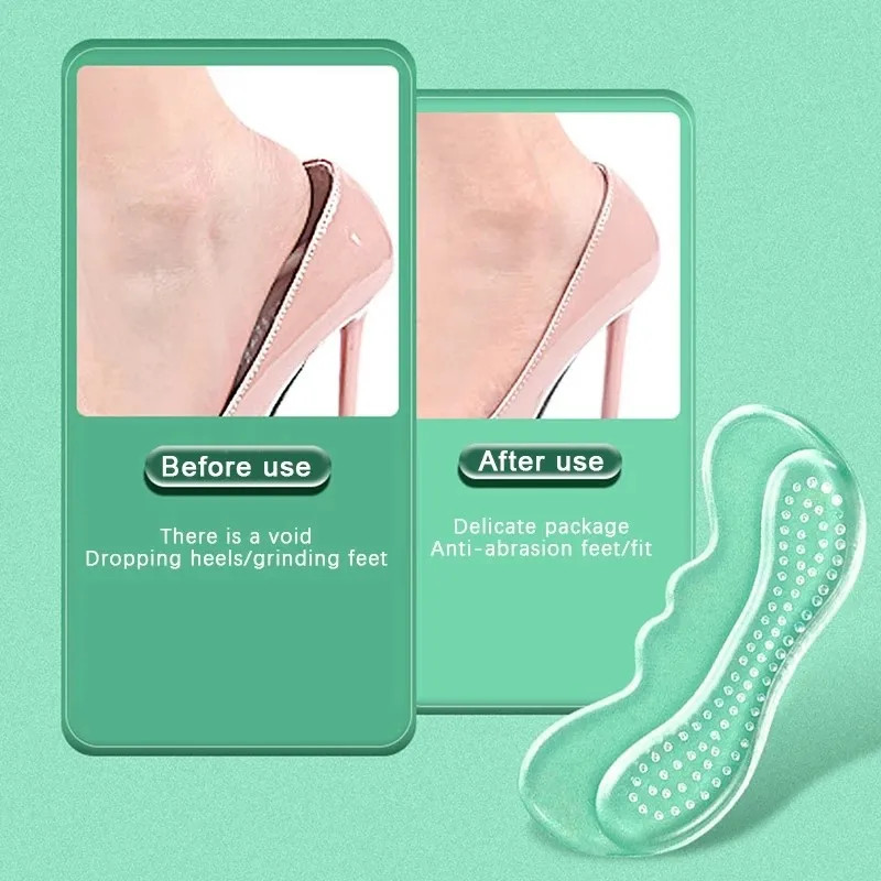 Anti-Wear Shoe Heel Pad Foot Pain Relief Inserts Silicone Gel Insoles for Shoes