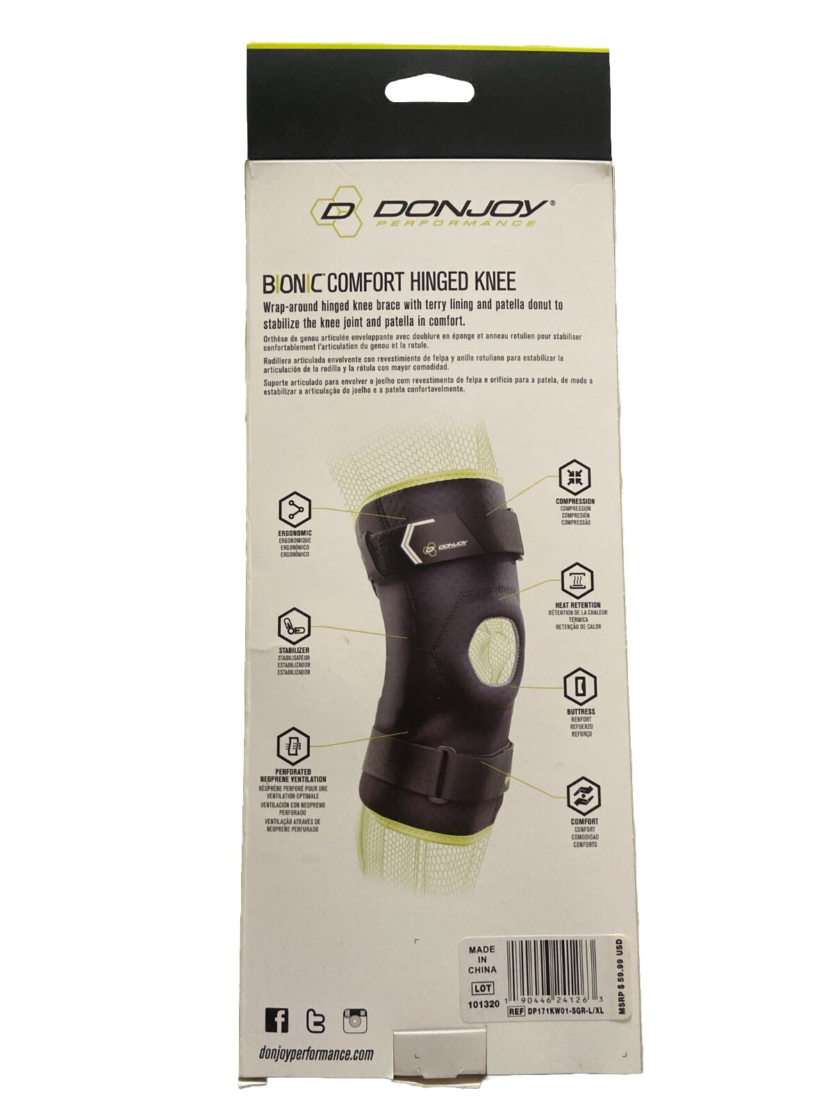 DonJoy Performange Bonic Comfort Hinged Knee Brace – L/XL