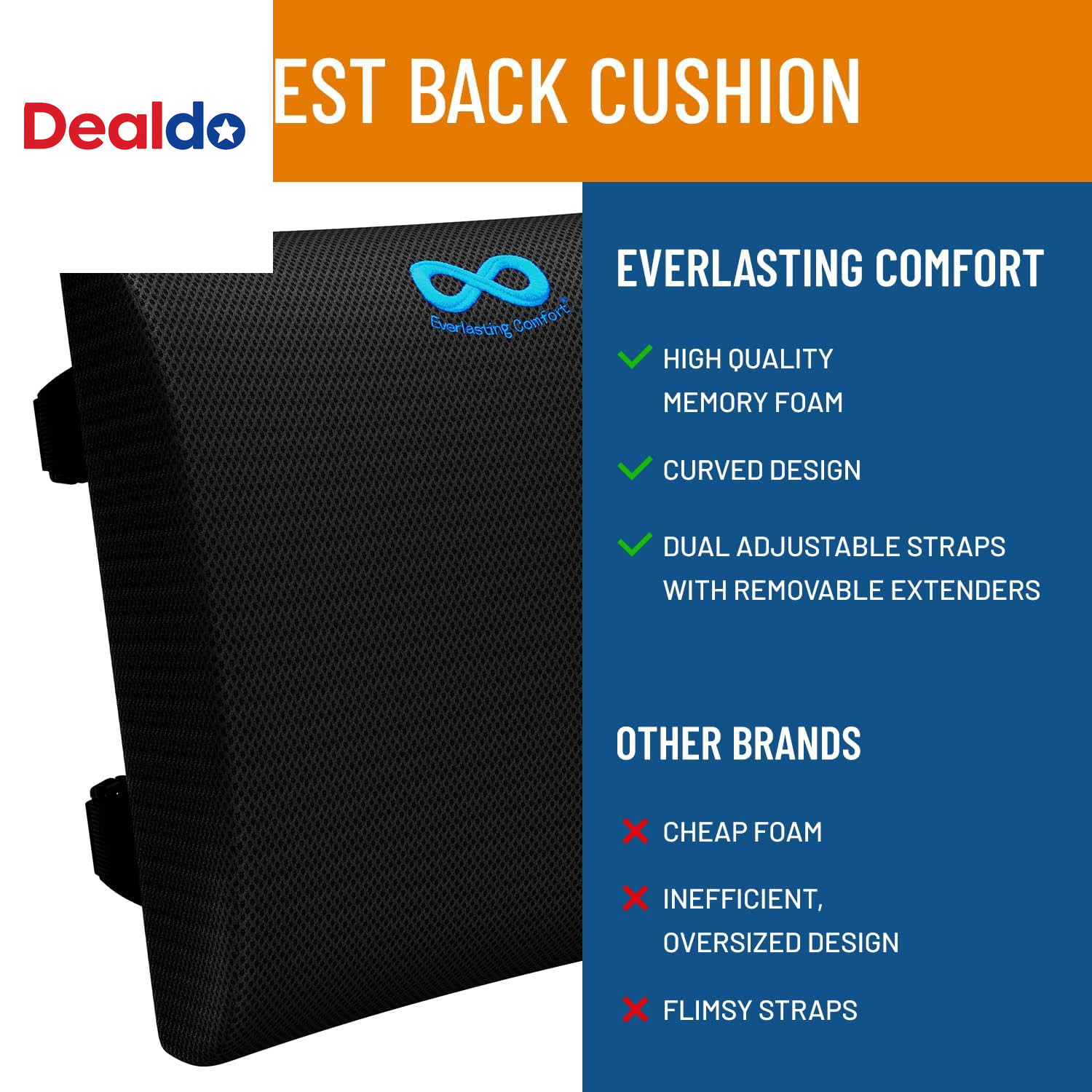 the Original Lumbar Support Pillow – Improves Posture, Promotes Back Pain Relief