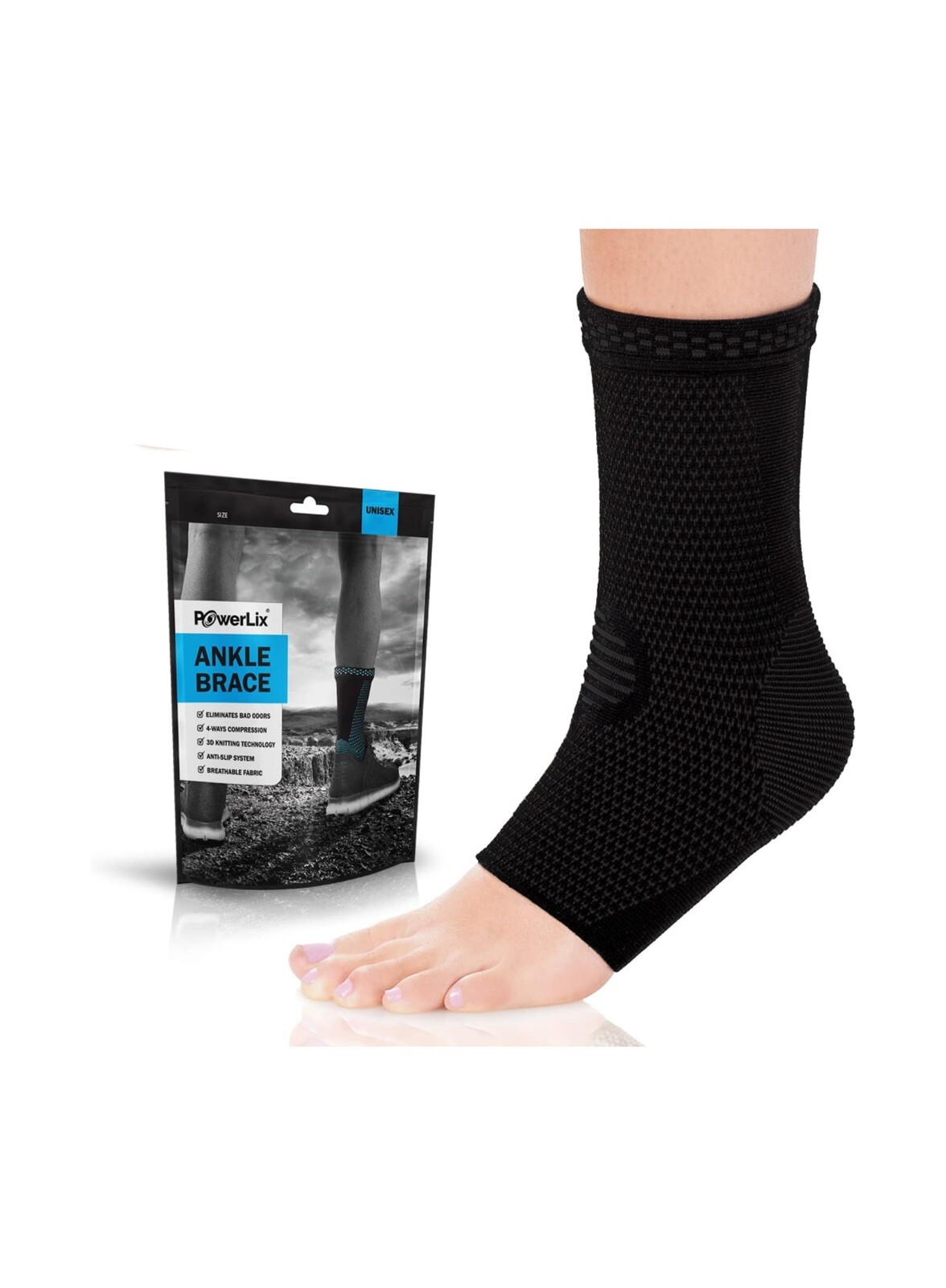 POWERLIX Legs Orthopedic Brace Compression Support Sleeve (Pair) for Swelling, S