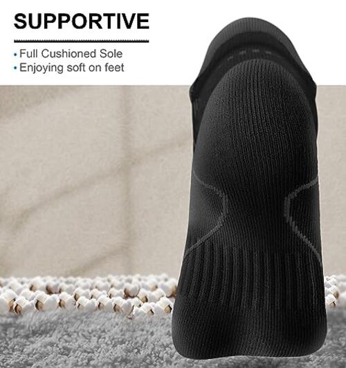 Men Running Socks 6Pairs-Ankle Athletic 10-12 6pairs-black 6 Color Mixed3014