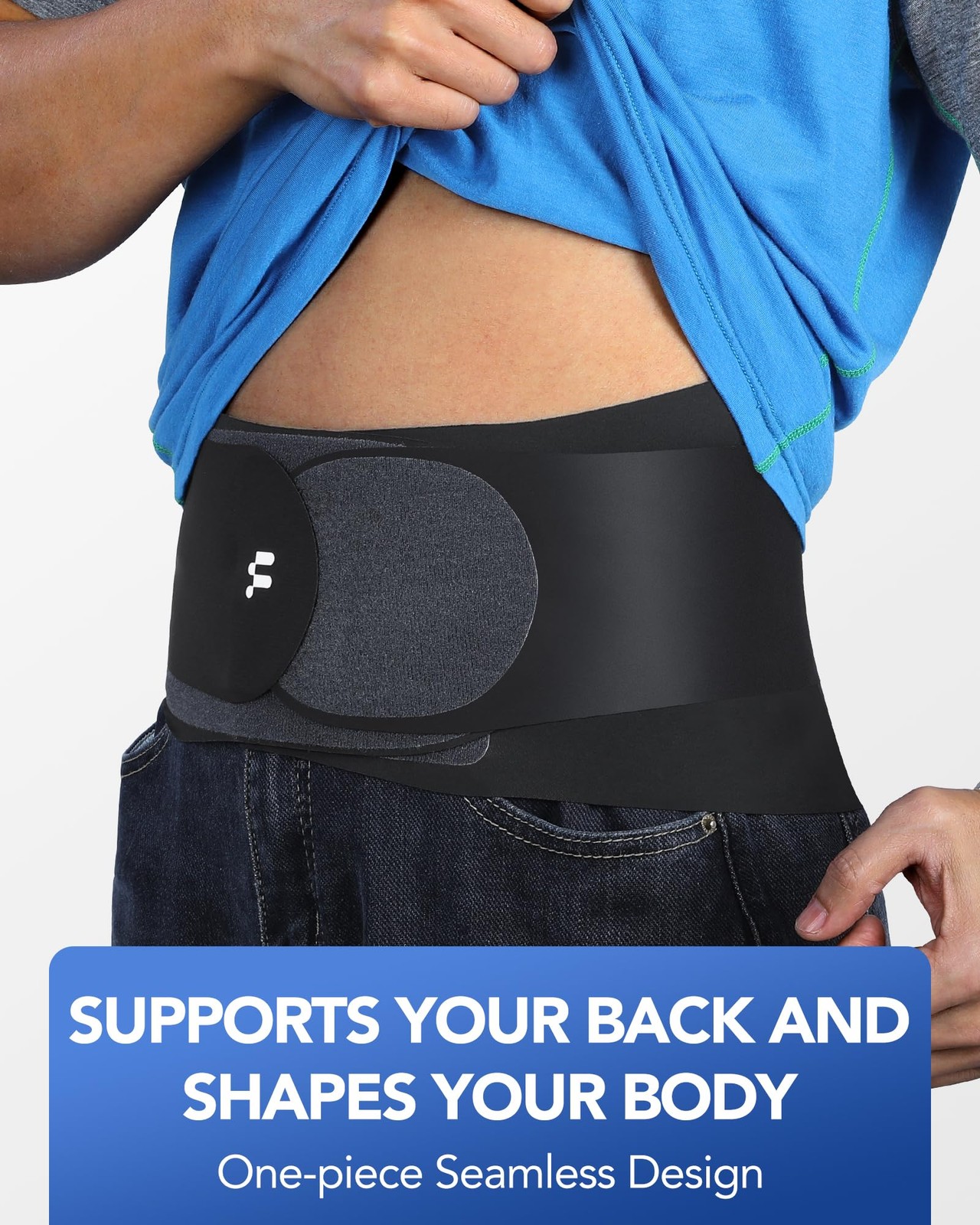 Fitomo 0.5mm Ultra Thin Back Brace for Women Men, 3D Lumbar Pad, Seamless Yoga F