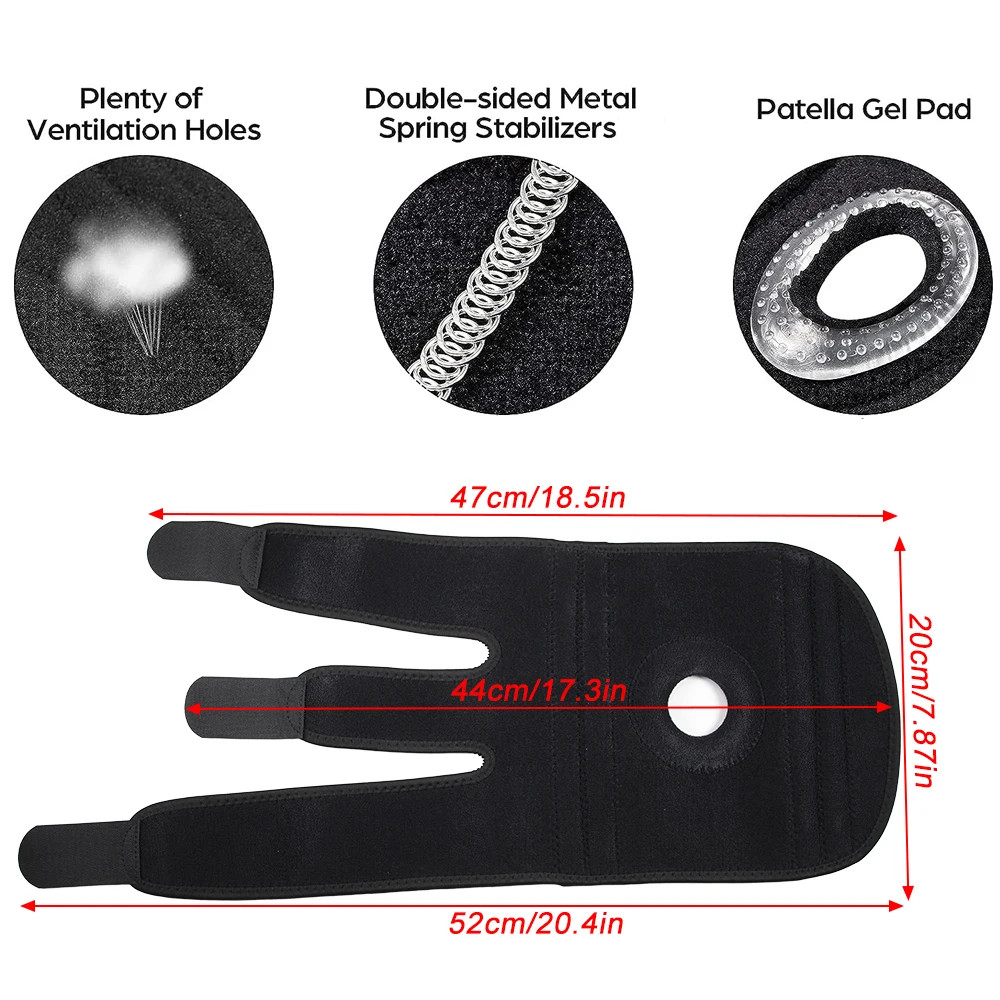 Knee Brace Side Stabilizers Patella Gel Pads Maximum Durable