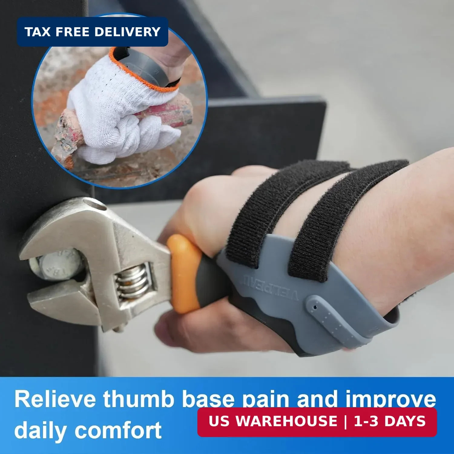 Velpeau CMC Joint Thumb Arthritis Support Brace – Soft & Hard Plastic Compose –