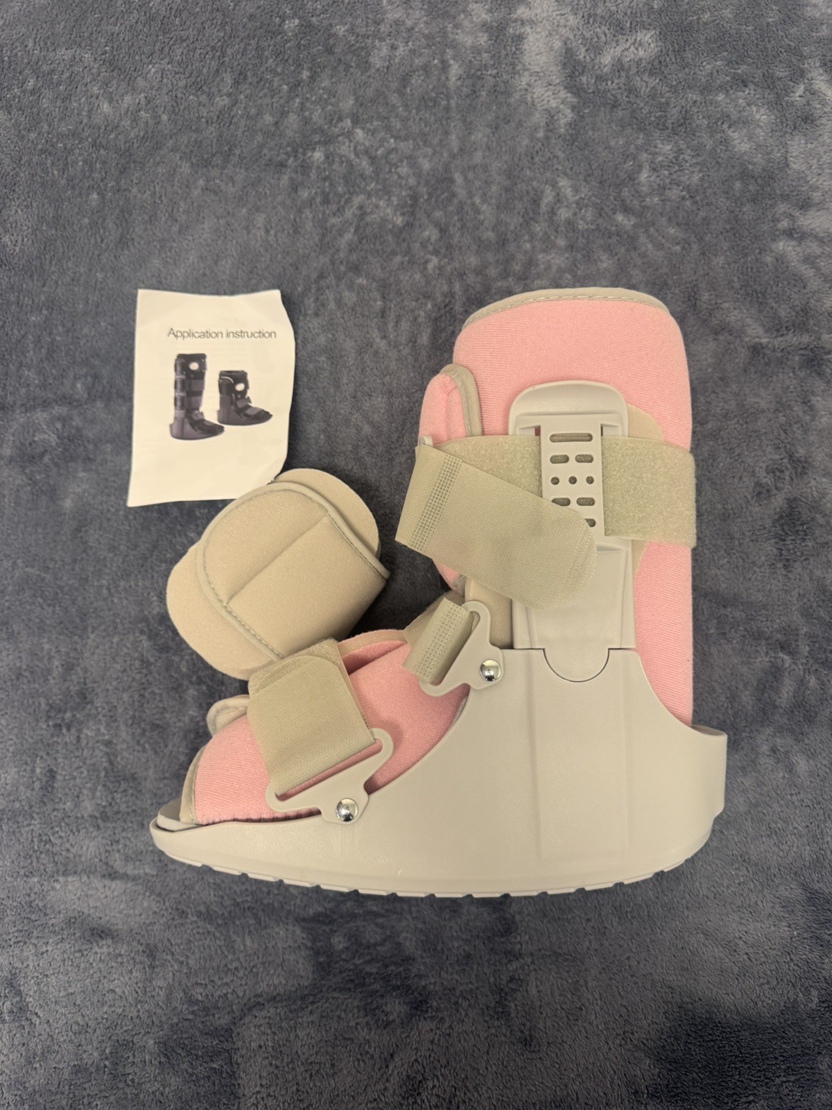 Brace Direct orthopedic fracture walking boot, featuring pink M