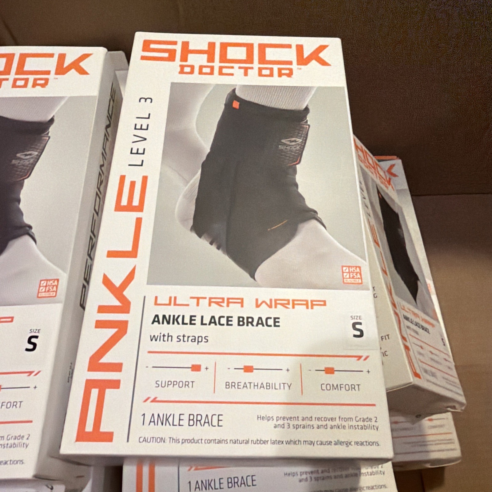 Shock Doctor Ultra Wrap Ankle lace Brace W/Strap, Level 3, Size Small 8”-8.5”