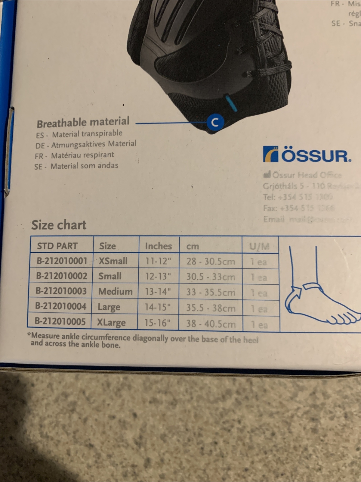 Ossur FormFit Ankle Figure Quick Lace Up Size Medium