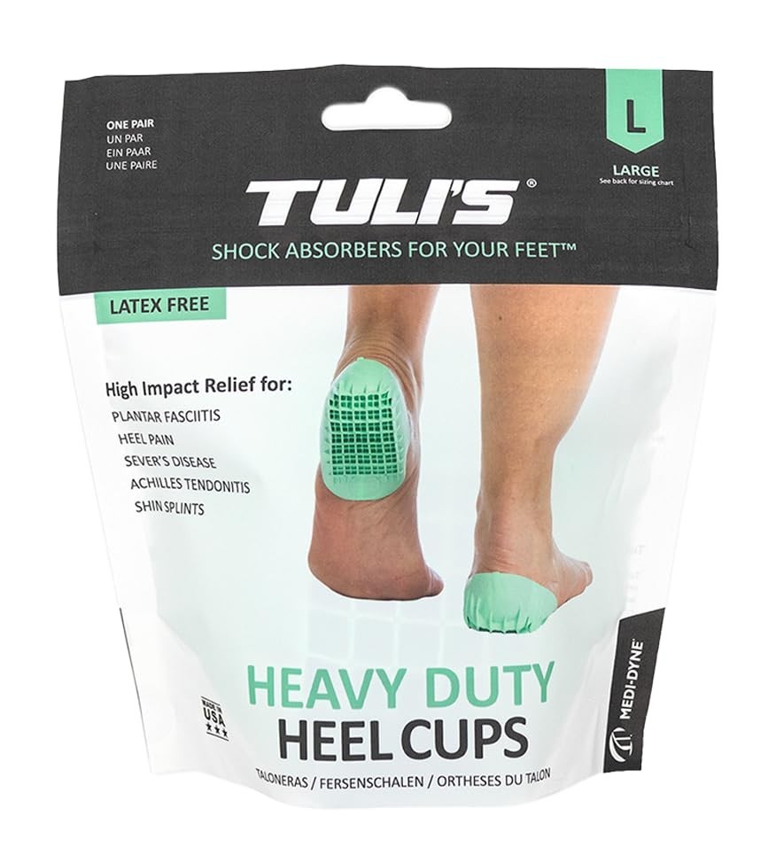 Heavy Duty Heel Cups for Sever’s Disease Relief – 2 Pairs, Green, Regular Fit
