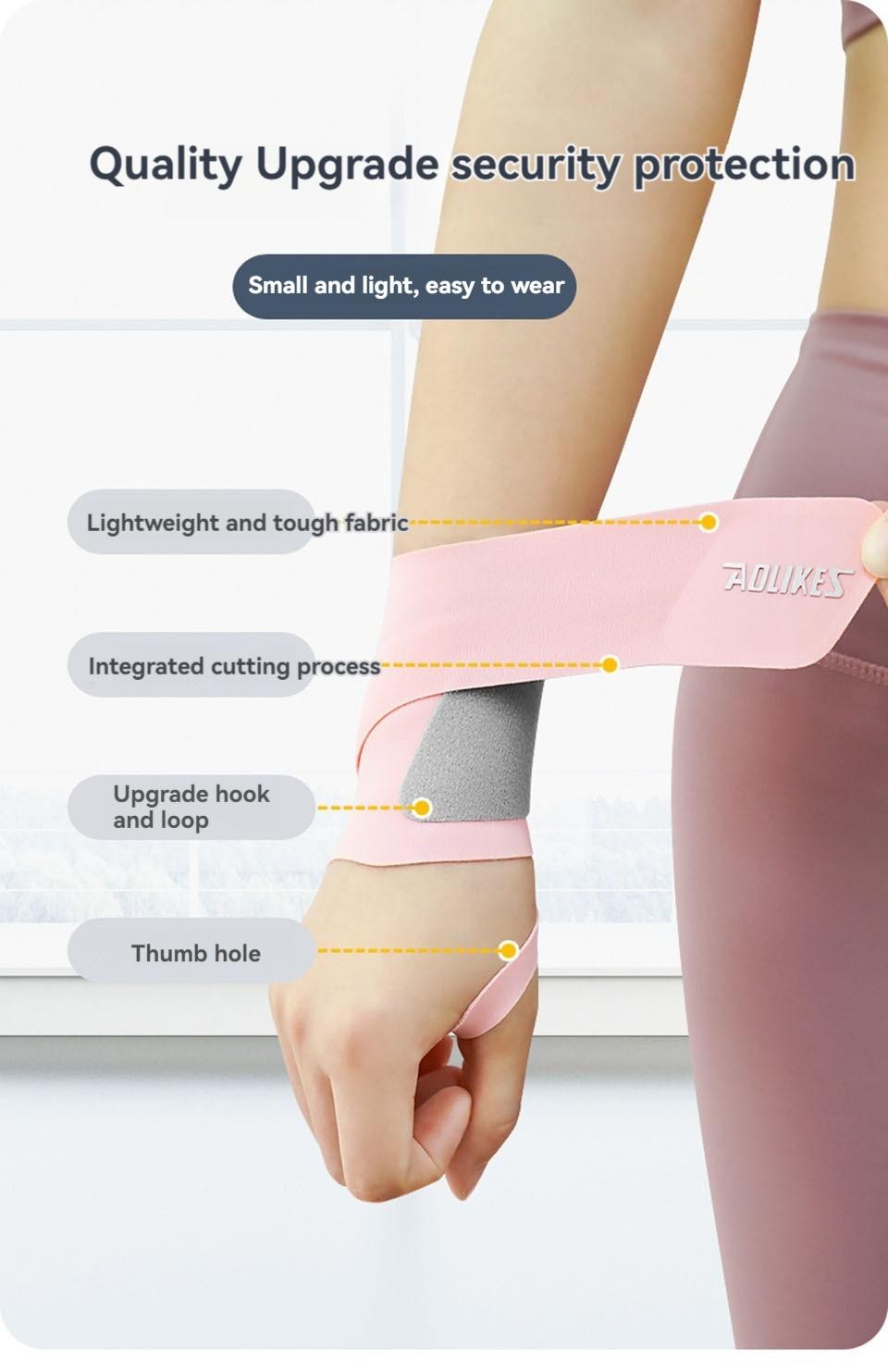 Aolikes Ultra Thin and Soft Wrist Brace Wrist Wraps for Men and Women, Adjustabl