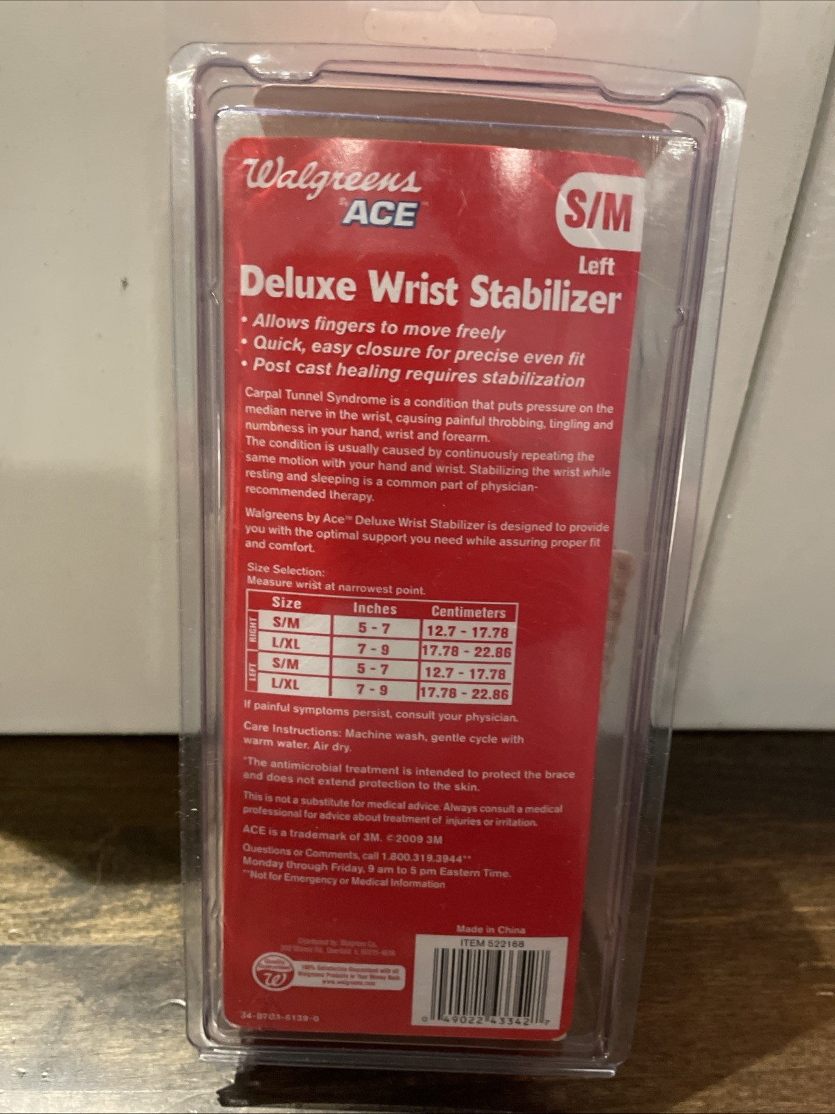 NEW Wrist Stabilizer Size S/M for Left Wrist