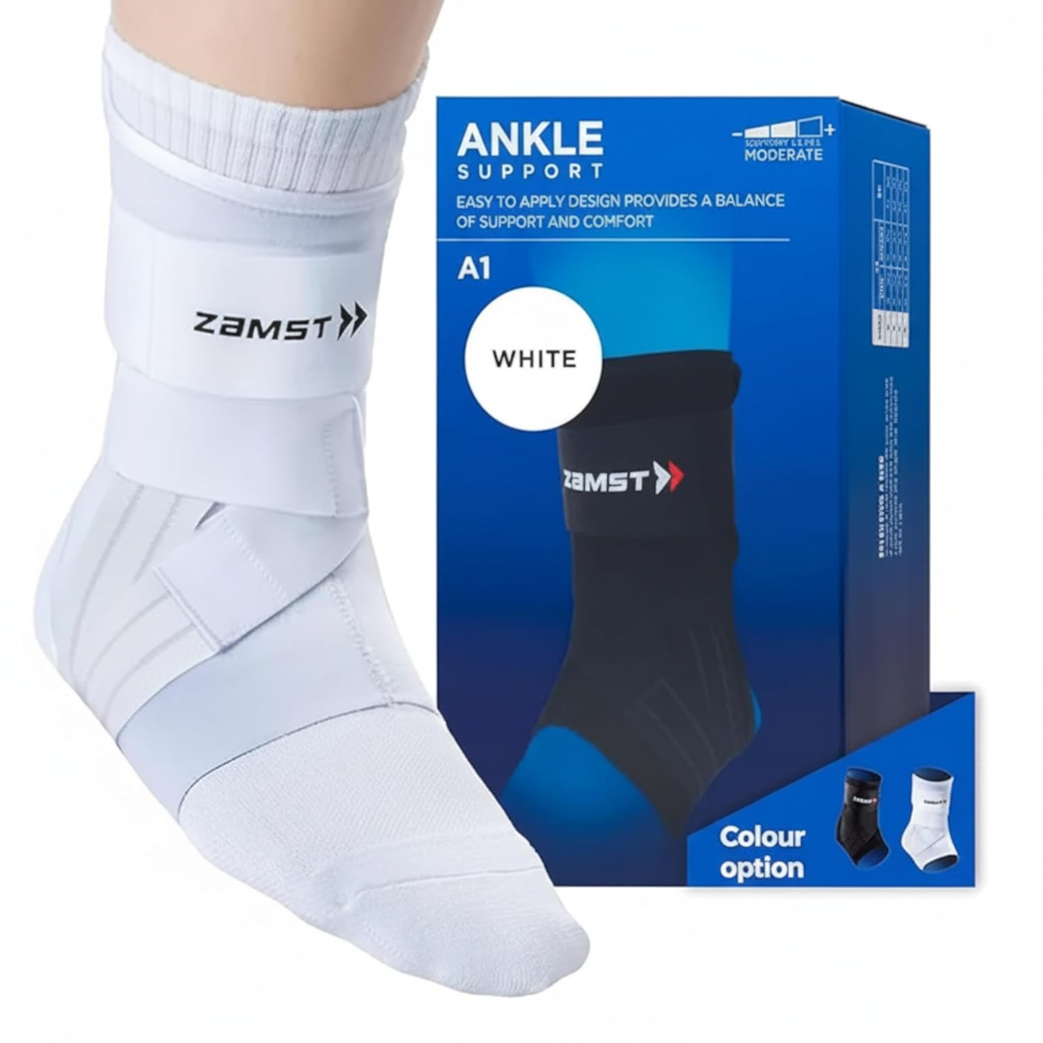 A1 White Ankle Brace for Sports – Breathable Sports Ankle Support for Men and Wo
