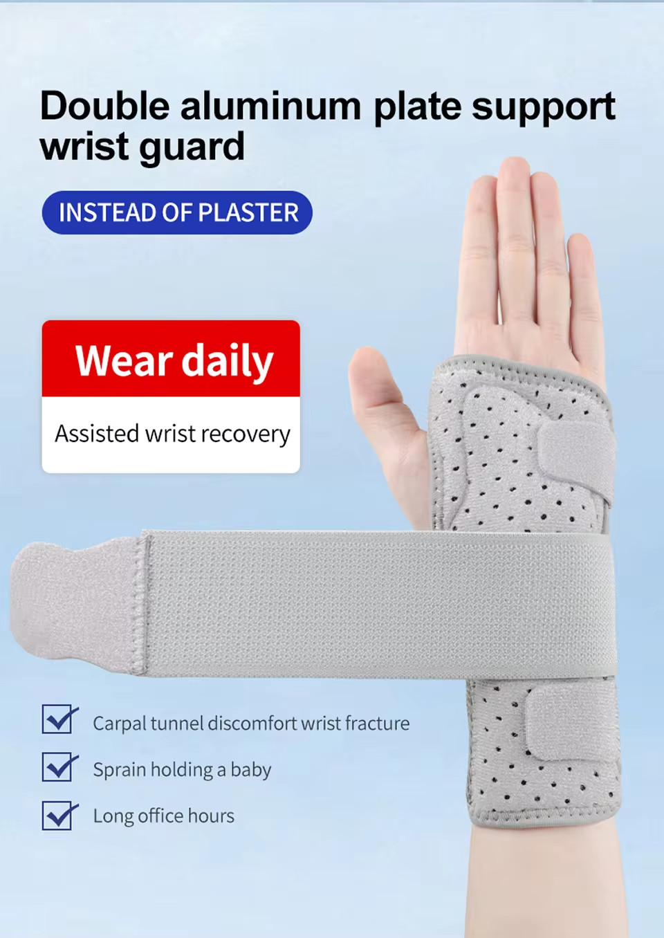 Breathable Wrist Support with Splint, Arthritis Brace Carpal Tunnel Tendons