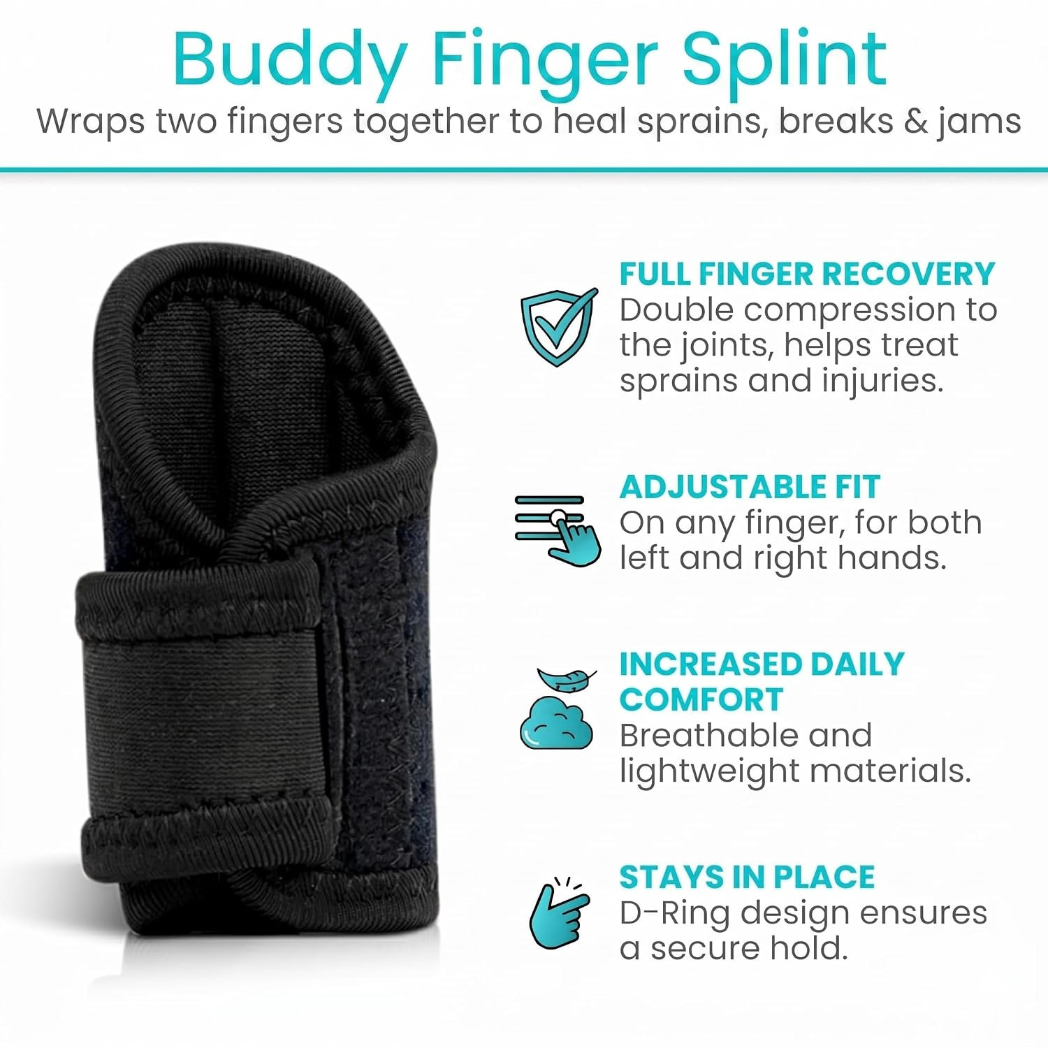 2 Finger Splint (2 PCS) – Buddy Tape Trigger Finger Alternative Brace | For Brok