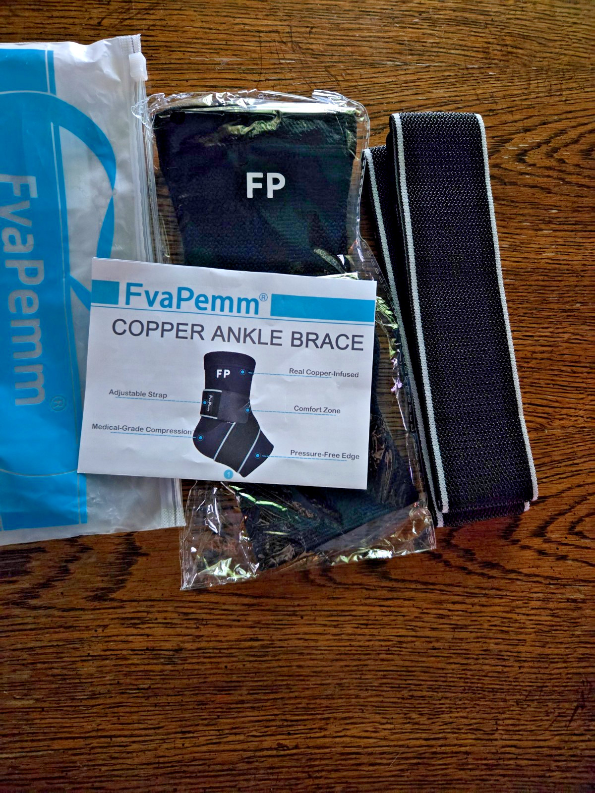 FvaPemm Copper Ankle Brace, Medium