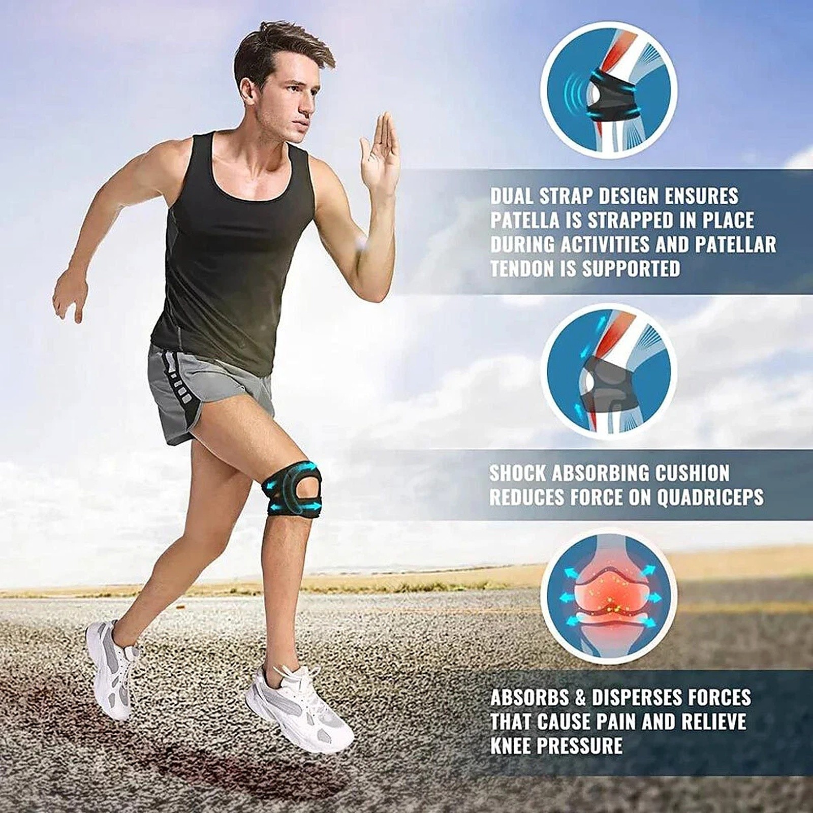Knee Brace Support Neoprene Patella Stabilizing Compression Straps Adjustable US