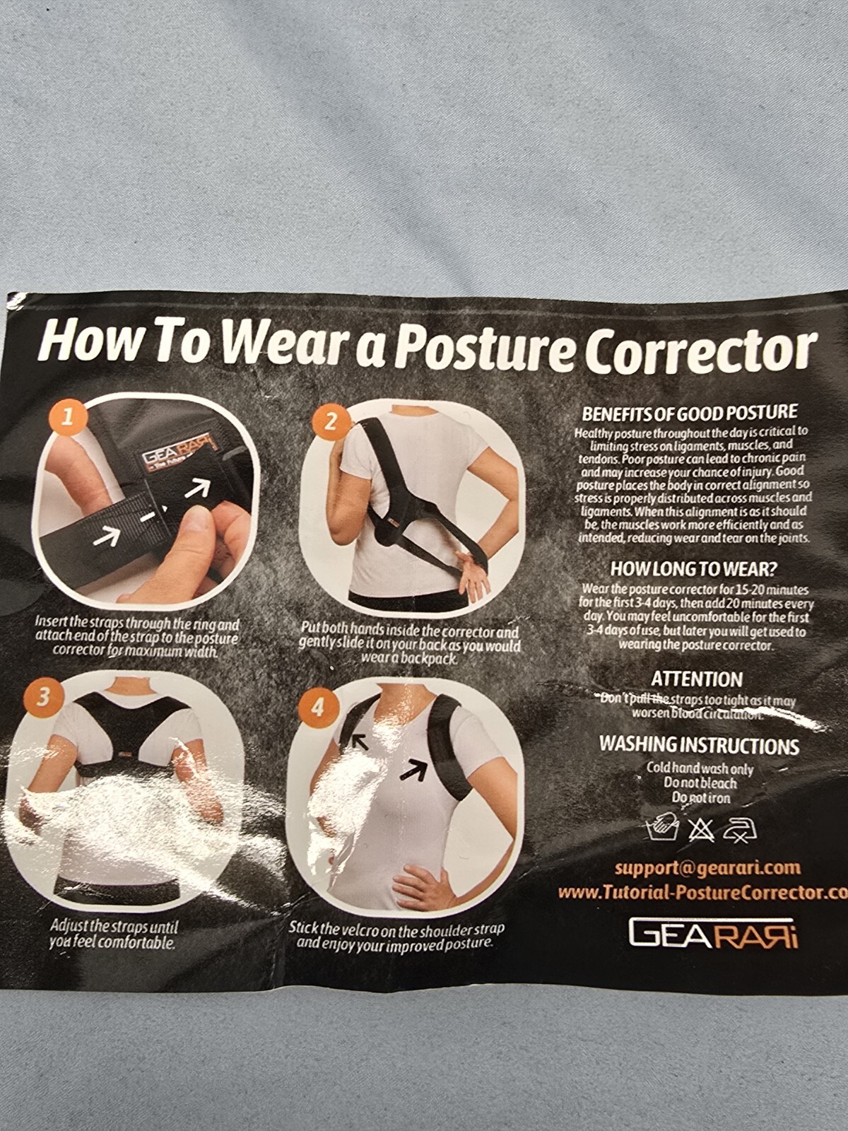 NIB Posture Corrector Back Pain Black Adjustable MEDIUM