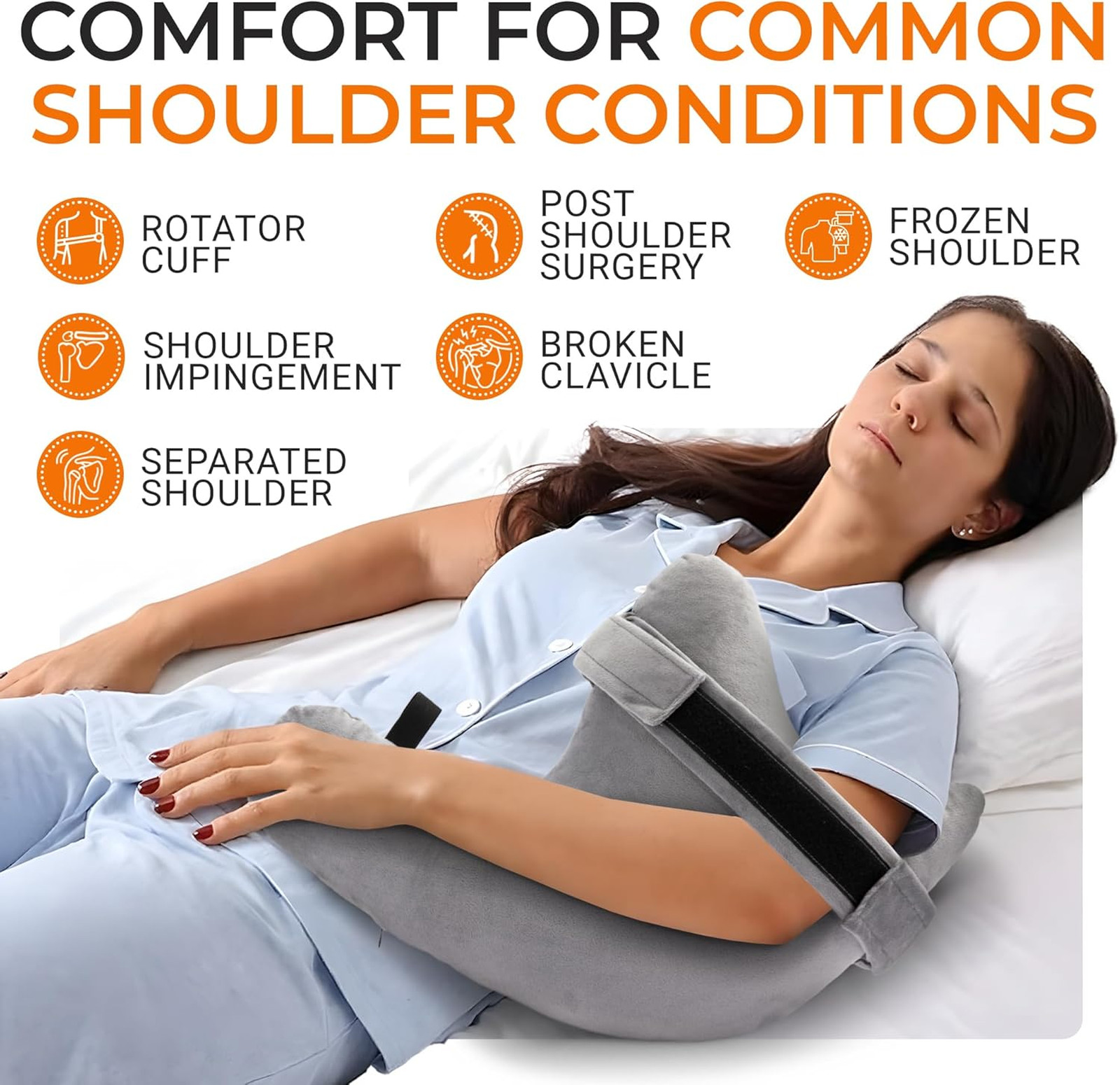 Rotator Cuff Pillow with Strap Shoulder Surgery Recovery Support Cushion for