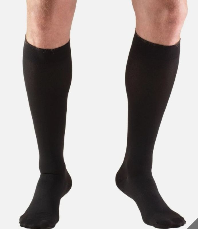 Set of 3 Pairs Black Compression Socks Stockings For Women & Men- Knee High L/XL