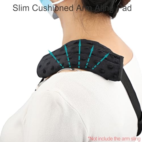 Cushioned Arm Sling Padding for Neck Slim Sling Pad Neck Strap Pack of 1 Black