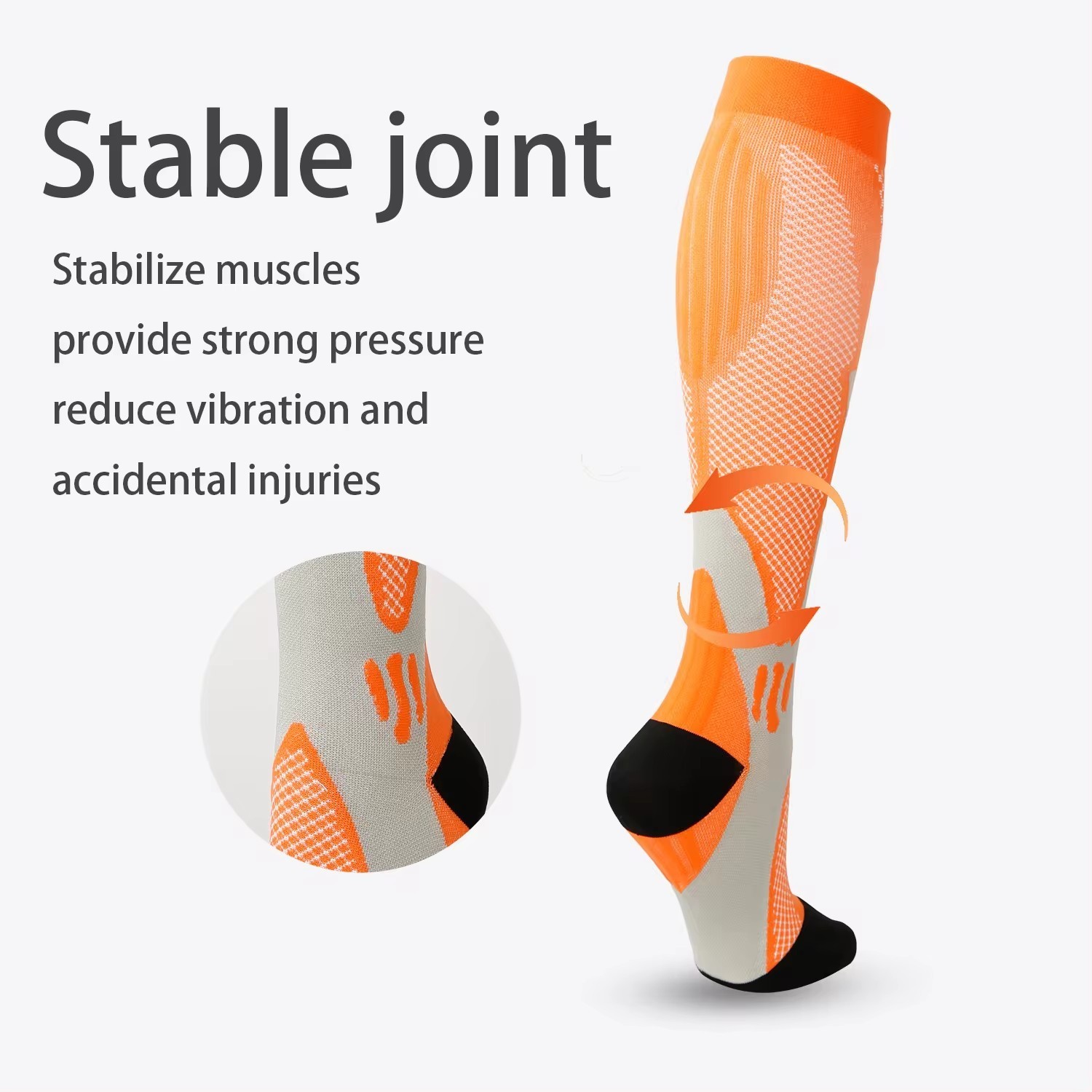 1-2 Pairs 30-40 mmHg Compression Socks – Knee High Support for Running & Sports