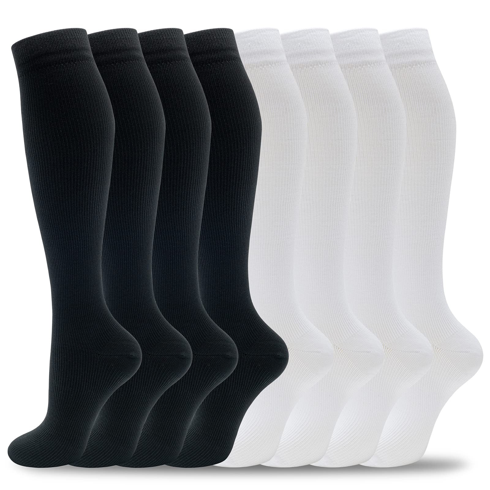 8 Pairs Compression Socks for Men & Women 20-30 mmHg Knee High Nurse Pregnant…