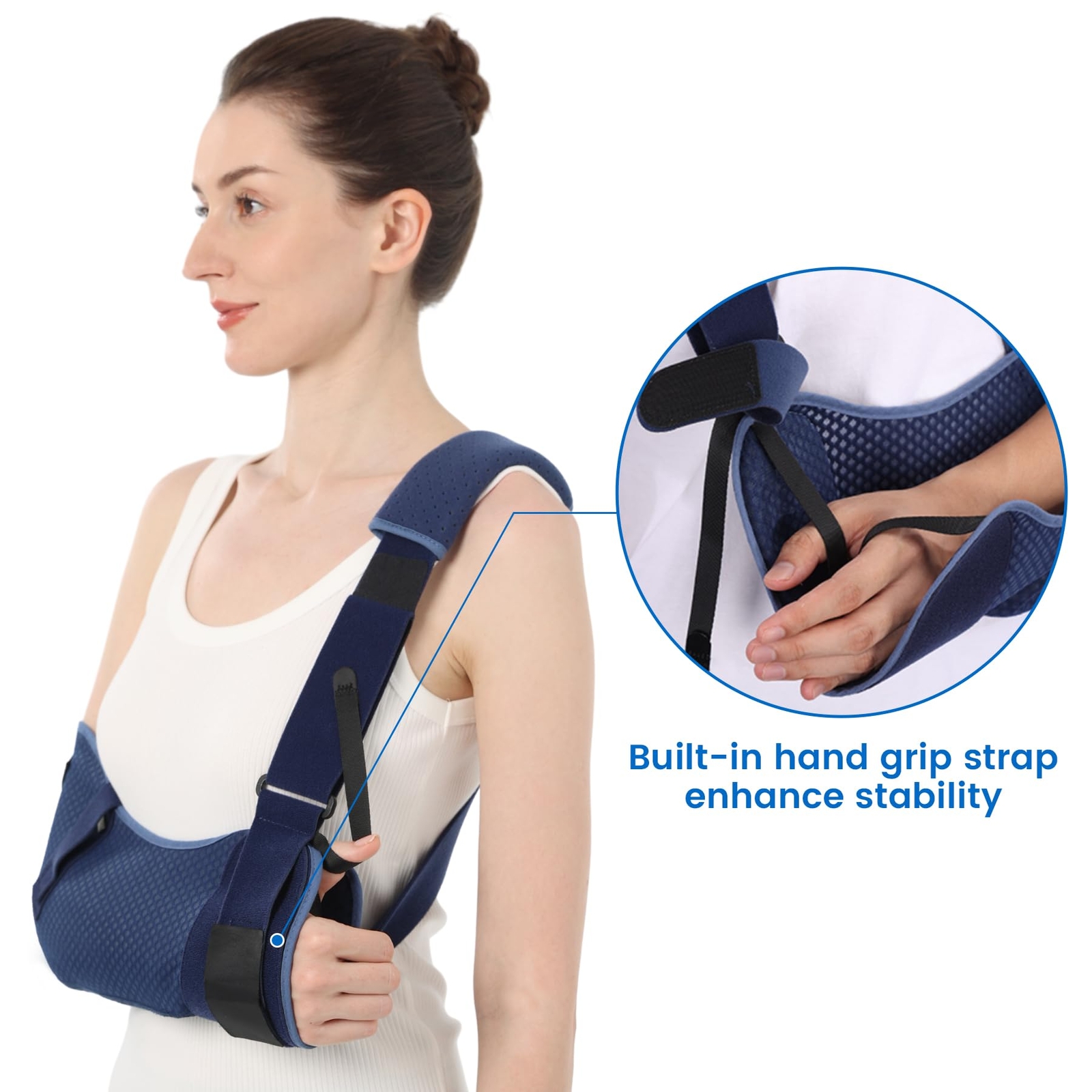 Arm Sling with Waist Strap -Ventilated & Breathable Support Brace for Shoulde…