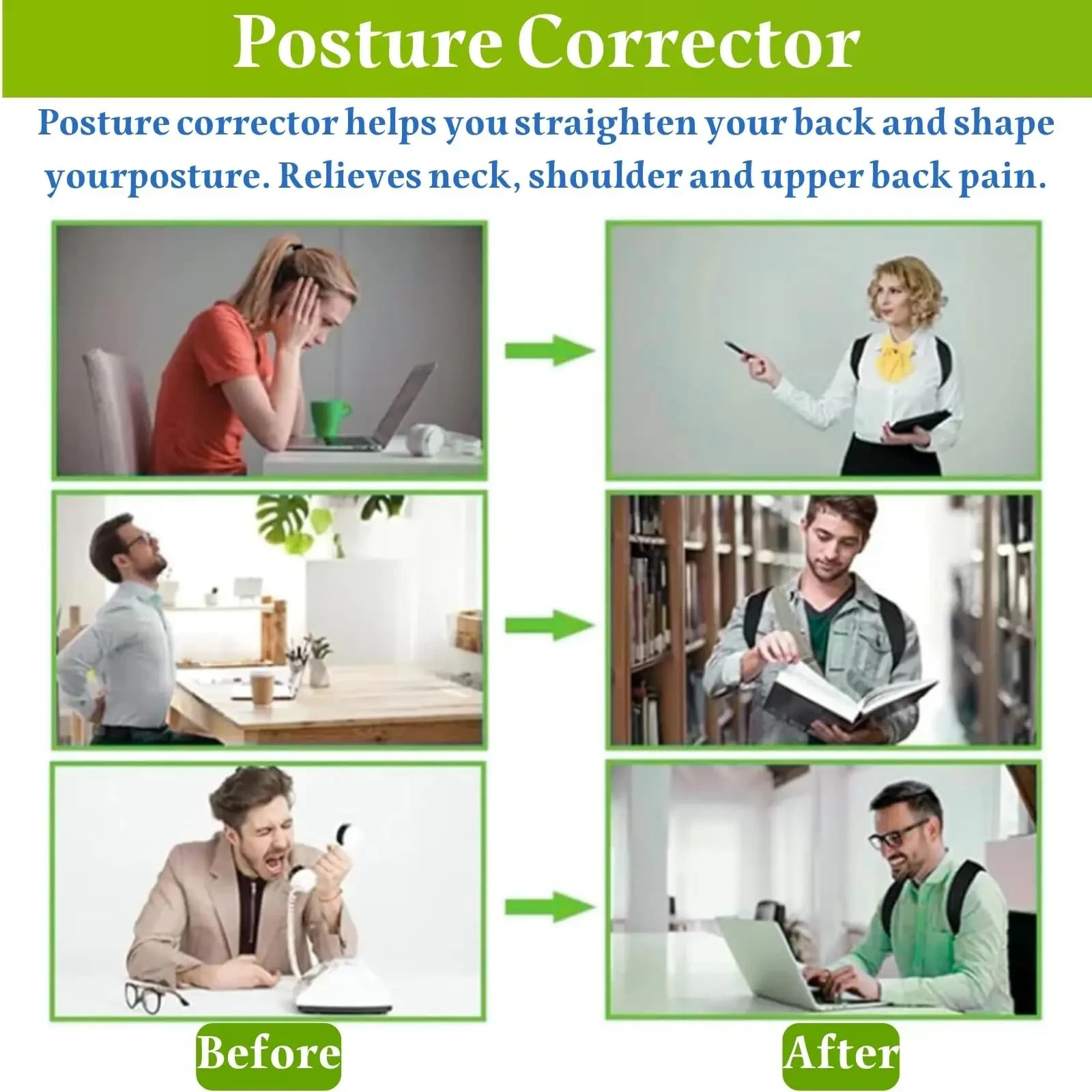 Back Posture Corrector Shoulder Straight Support Brace Belt Therapy Men Women