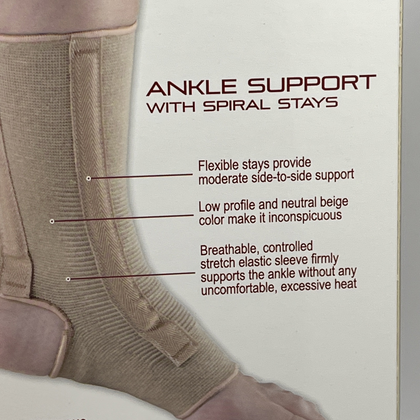 OTC Ankle Support w Spiral Stays Size Small – New Opened Box/Has Box Damage