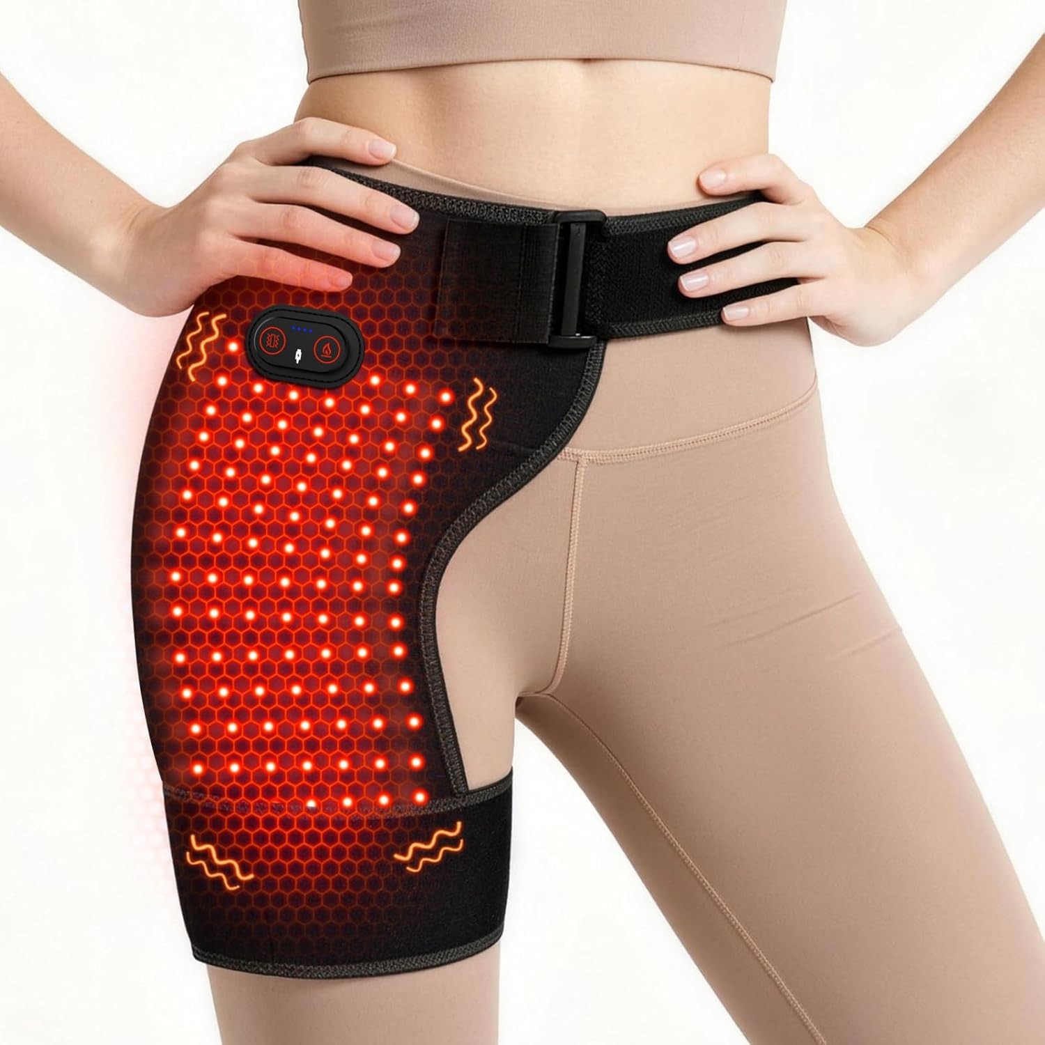 Cordless Heated Massage Pad Hip,Sciatica Pain Relief,Built-in 5000mAh Battery