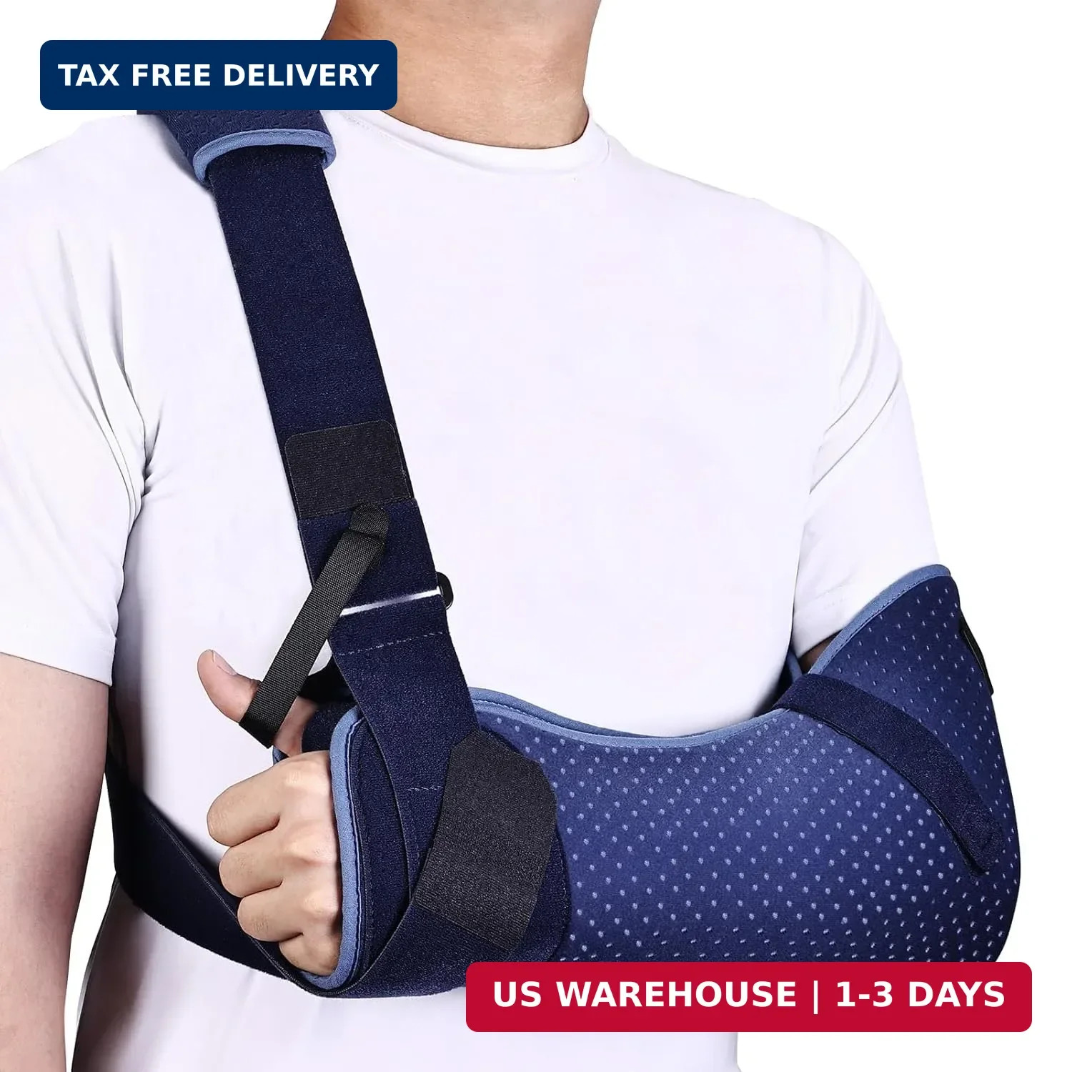 Arm Sling for Shoulder Injury with Waist Strap – Immobilizer Brace Support for S