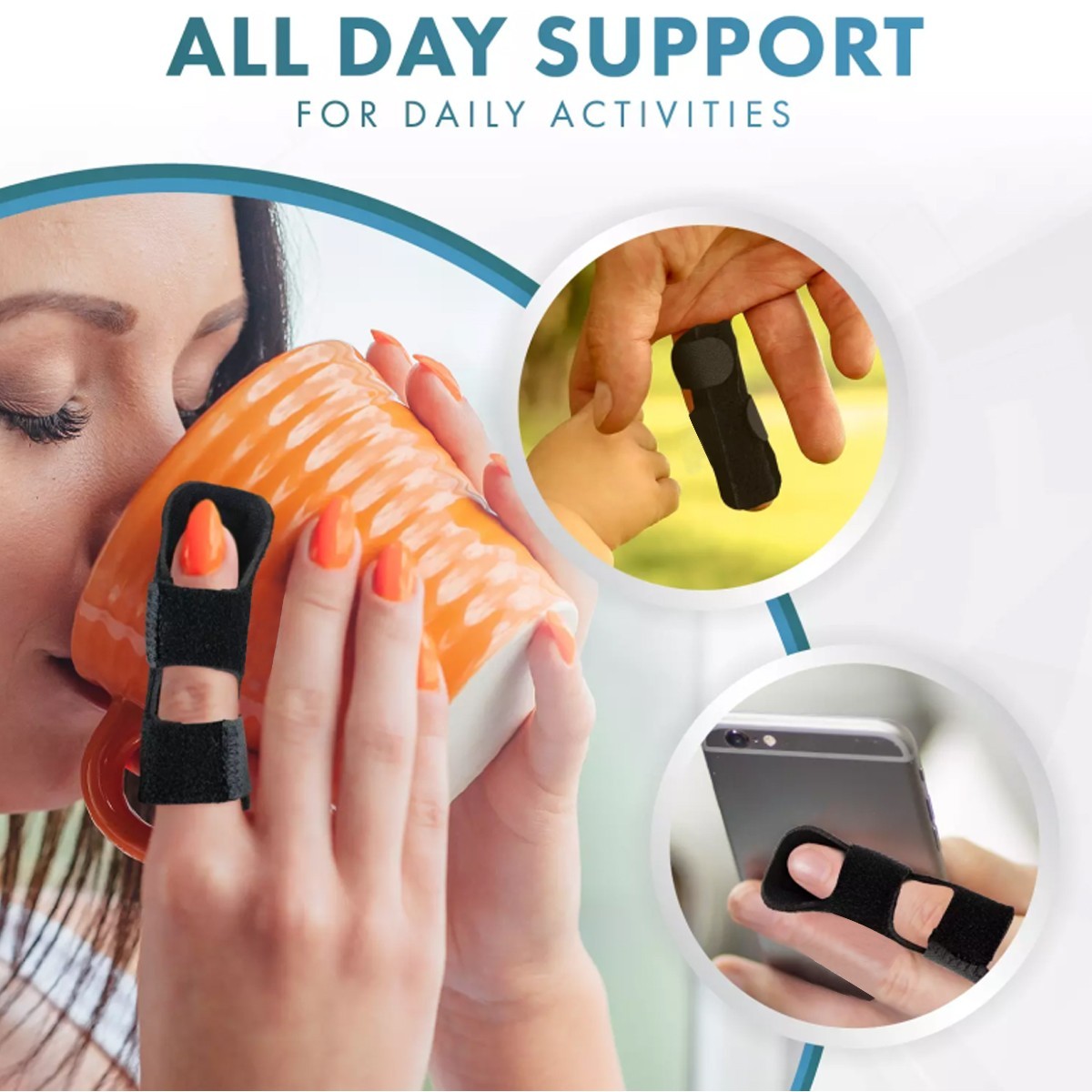 Finger Splint Support Brace Pain Relief Trigger Fixing Straightener Corrector UK