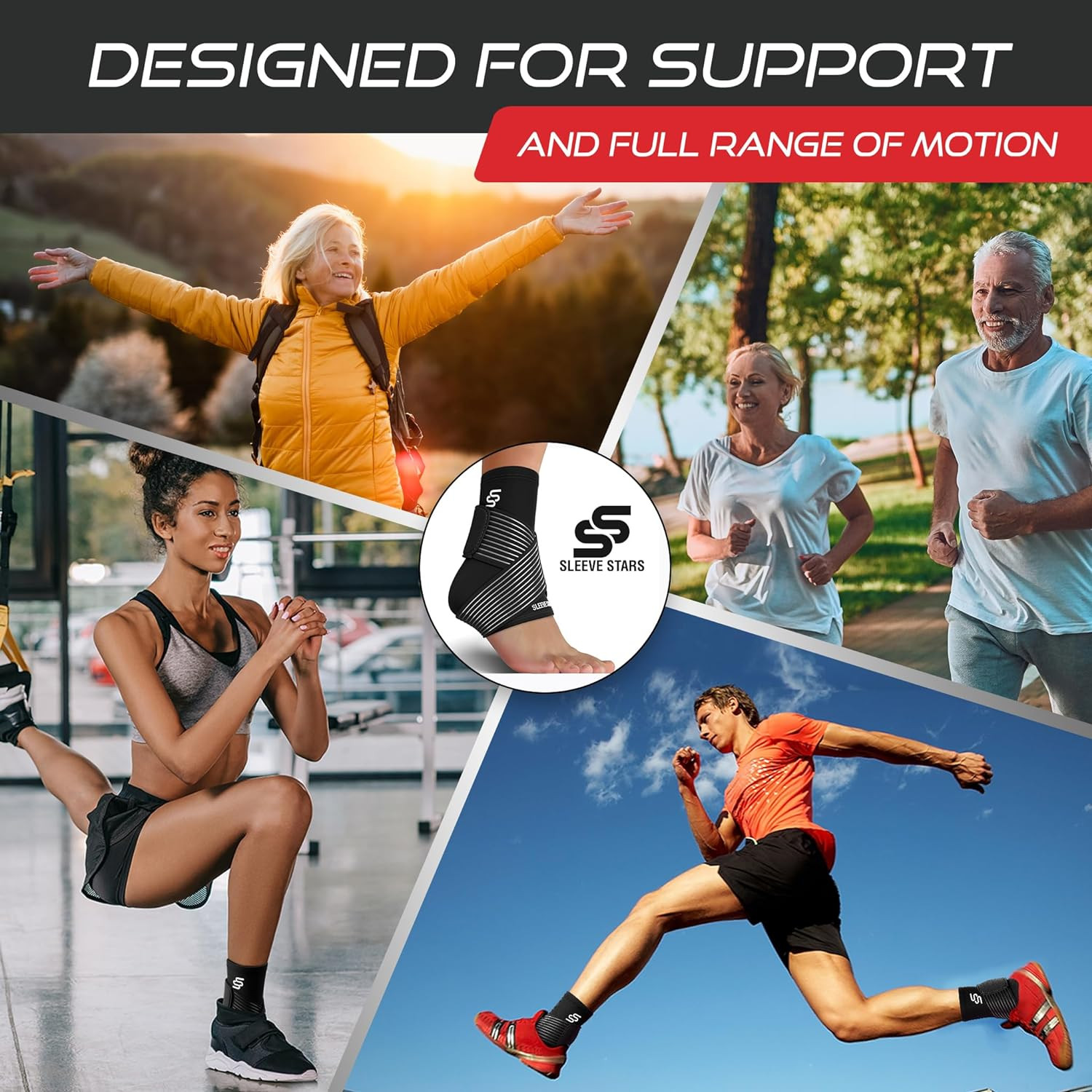 Ankle Brace for Sprained Ankle, Plantar Fasciitis Relief Achilles Tendonitis Bra