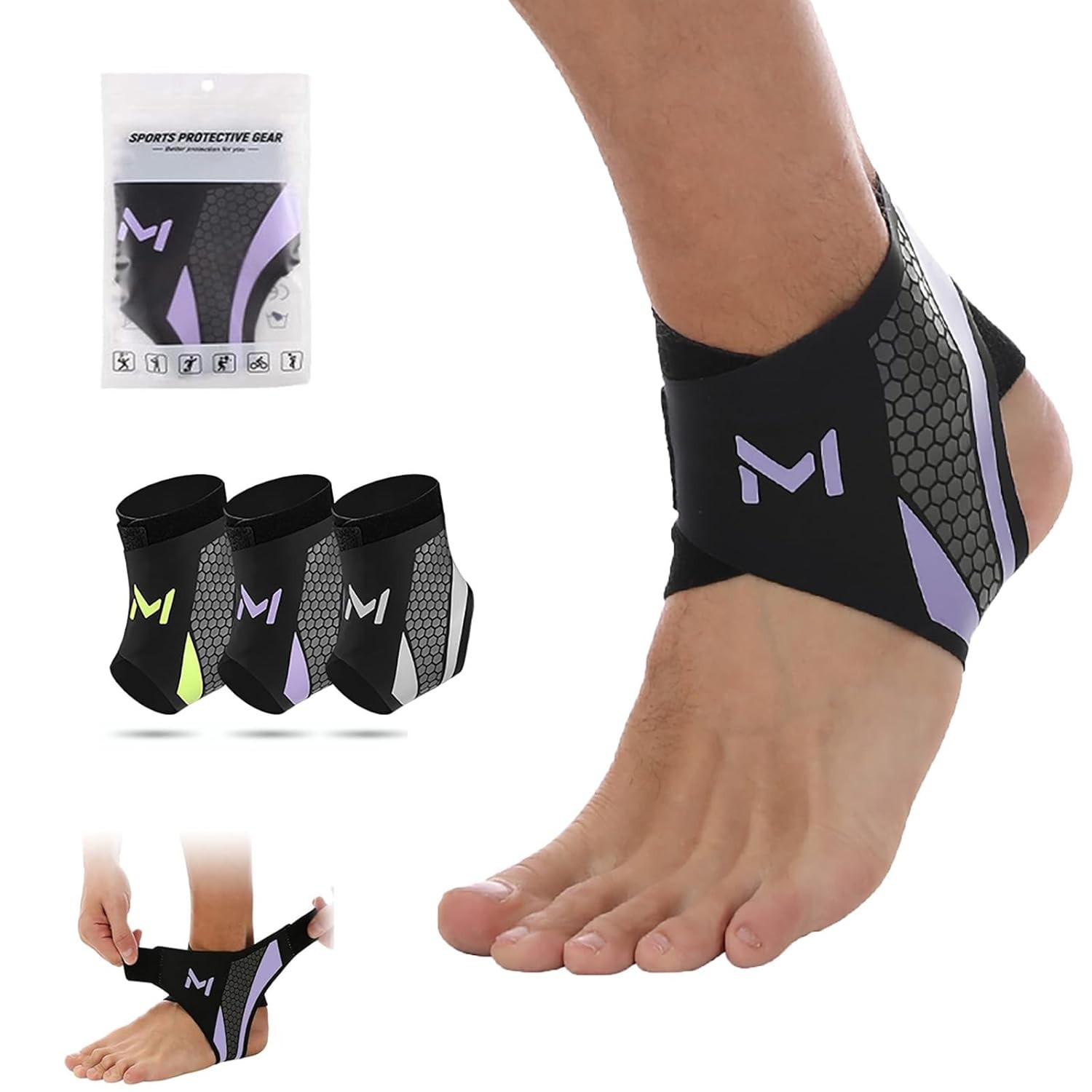 Adjustable Lace up Ankle Brace for Sprained Ankle Stabilizer for Sports, Running