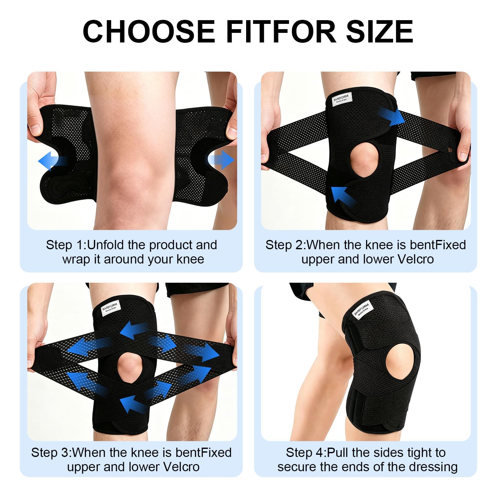 Bareform Meniscus Brace. Relieves Knee Pain And Tears, XX-Large
