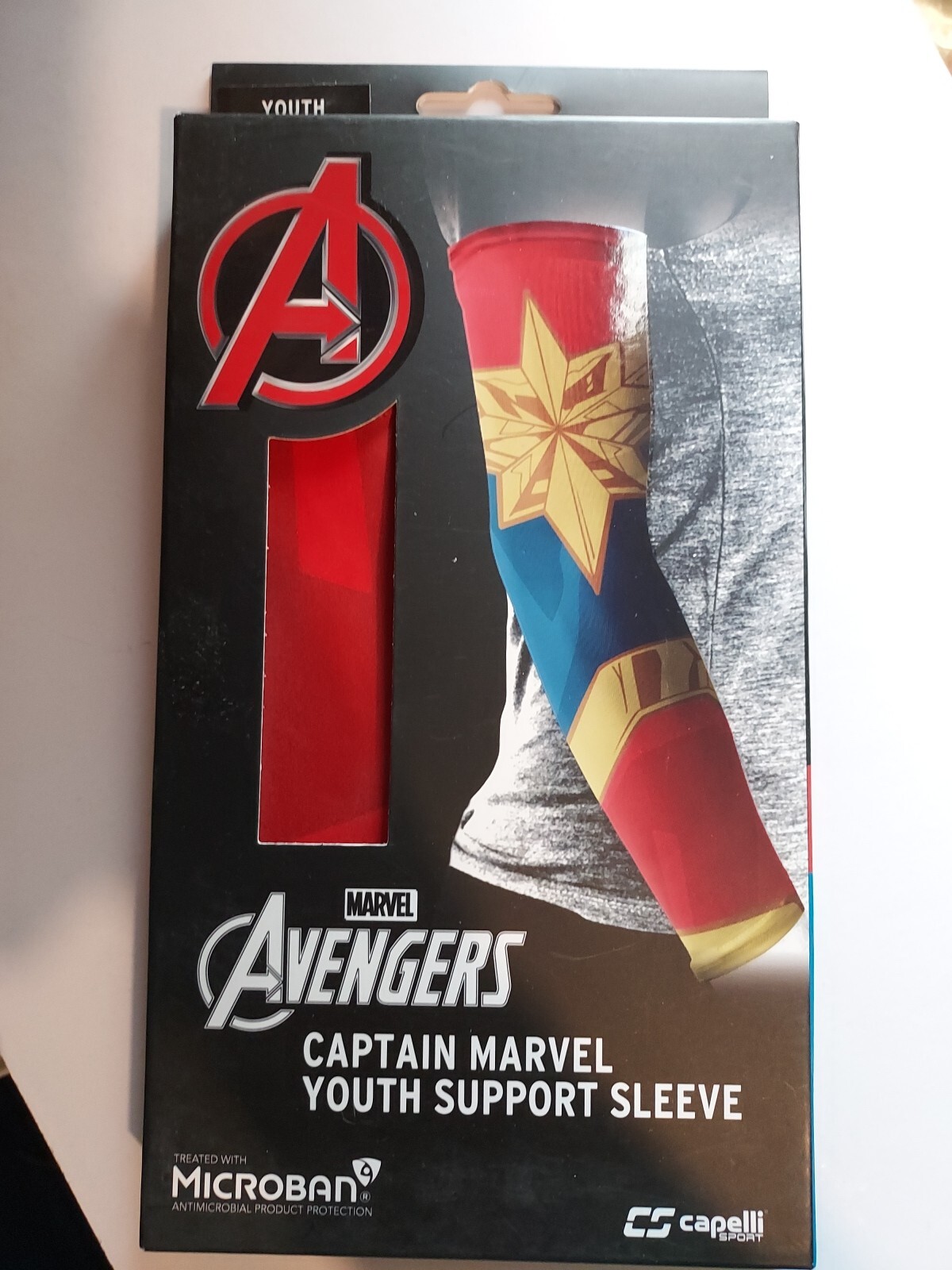 NEW Marvel Avengers Captain Marvel Youth Support Sleeve Youth LG/XL