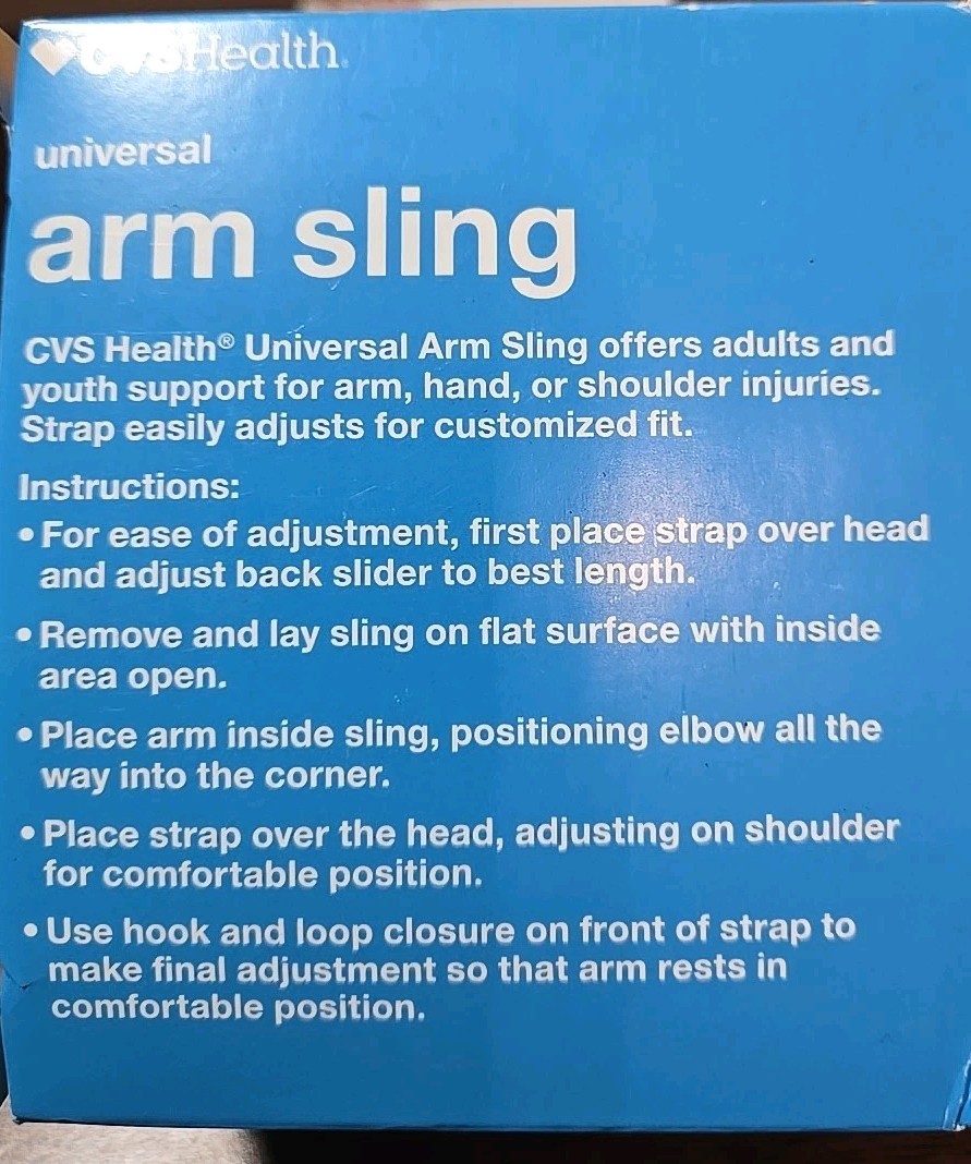 CVS Health Adult Size Universal Arm Sling Black New