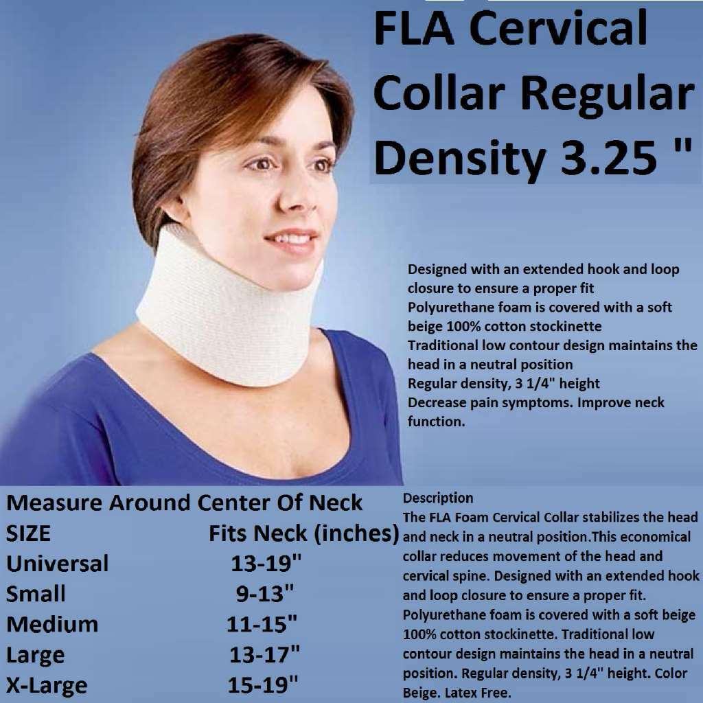 FLA Small Cervical Collar Regular Density 3.25 In. Beige