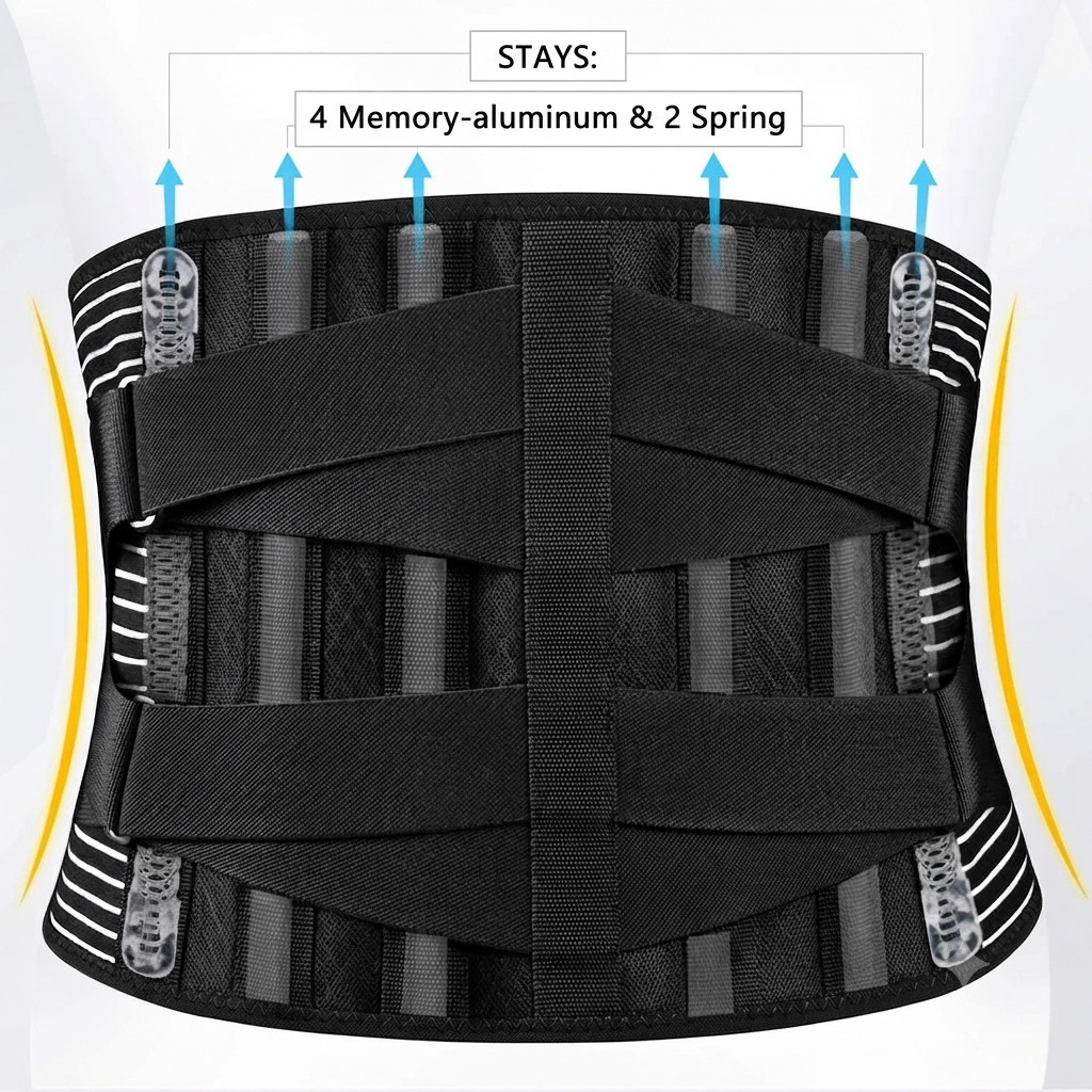 Adjustable Lumbar Support Back Brace Waist Belt for Back Pain Relief Men Women