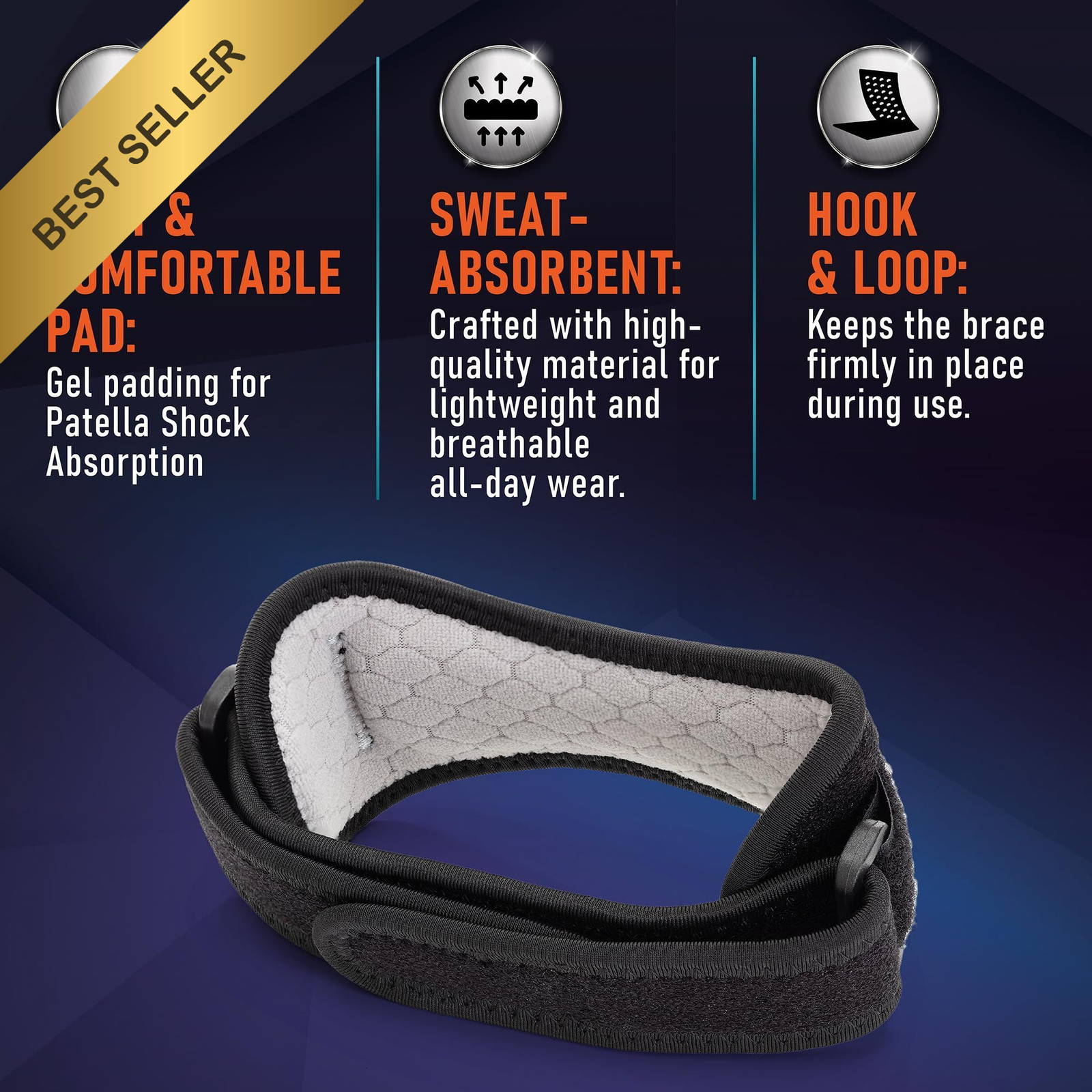 2 Pack Patellar Tendon Support Strap Knee Brace for Active Pain Relief Workouts