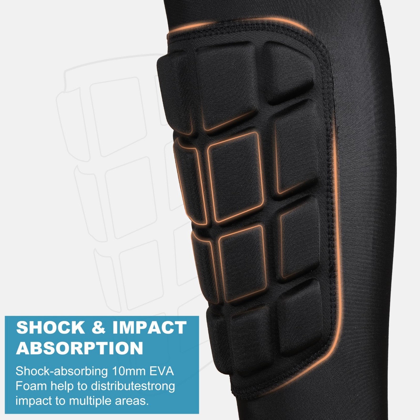 Padded Knee & Shin Guards Compression Sleeves for Football, Basketball, Soccer –