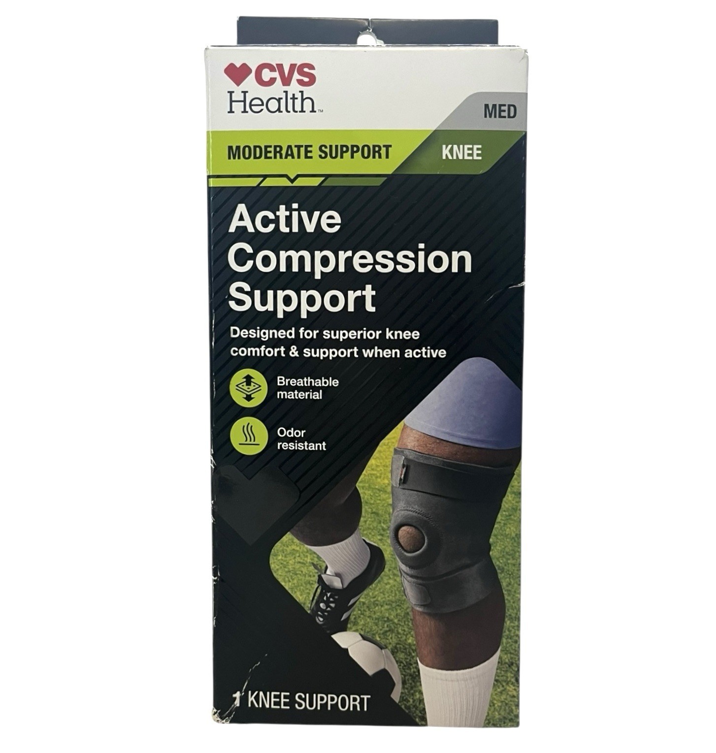 CVS Health Active Compression Knee Support Breathable Material Size Medium