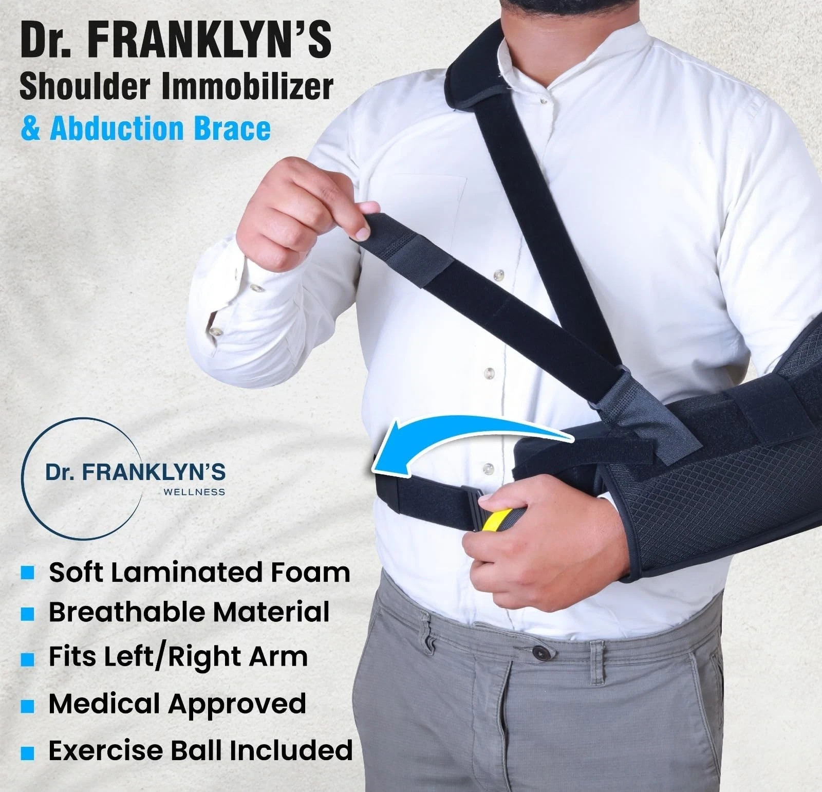 Dr. FRANKLYN’S Arm Sling Shoulder Brace with Abduction Pillow .