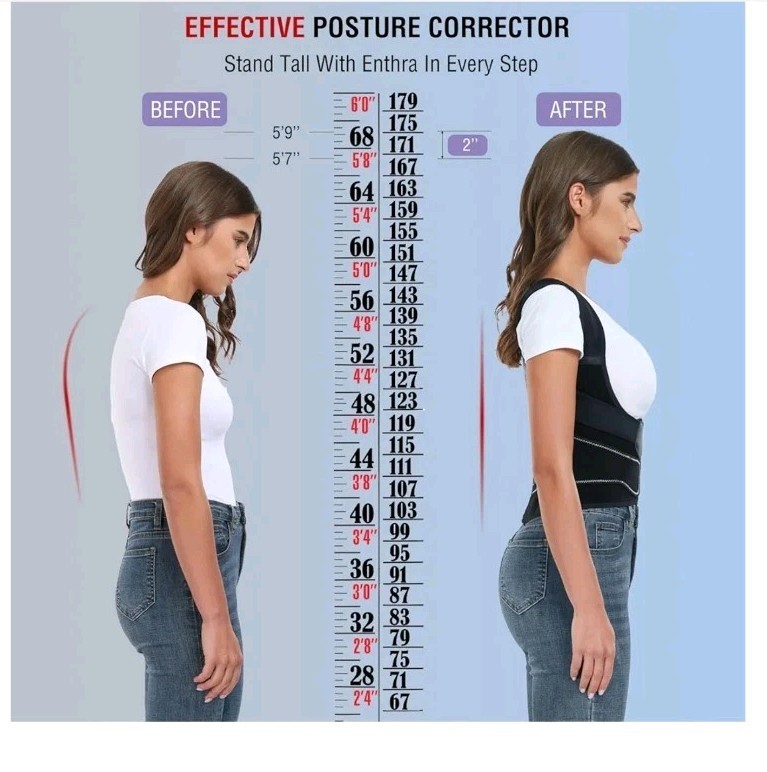Enthra Back Brace Posture Corrector Women & Men Medium Model 6-BB002