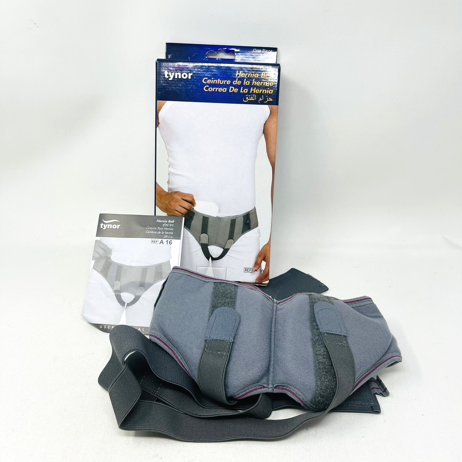 Tynor Hernia Belt Medium Unisex Grey Adjustable NEW