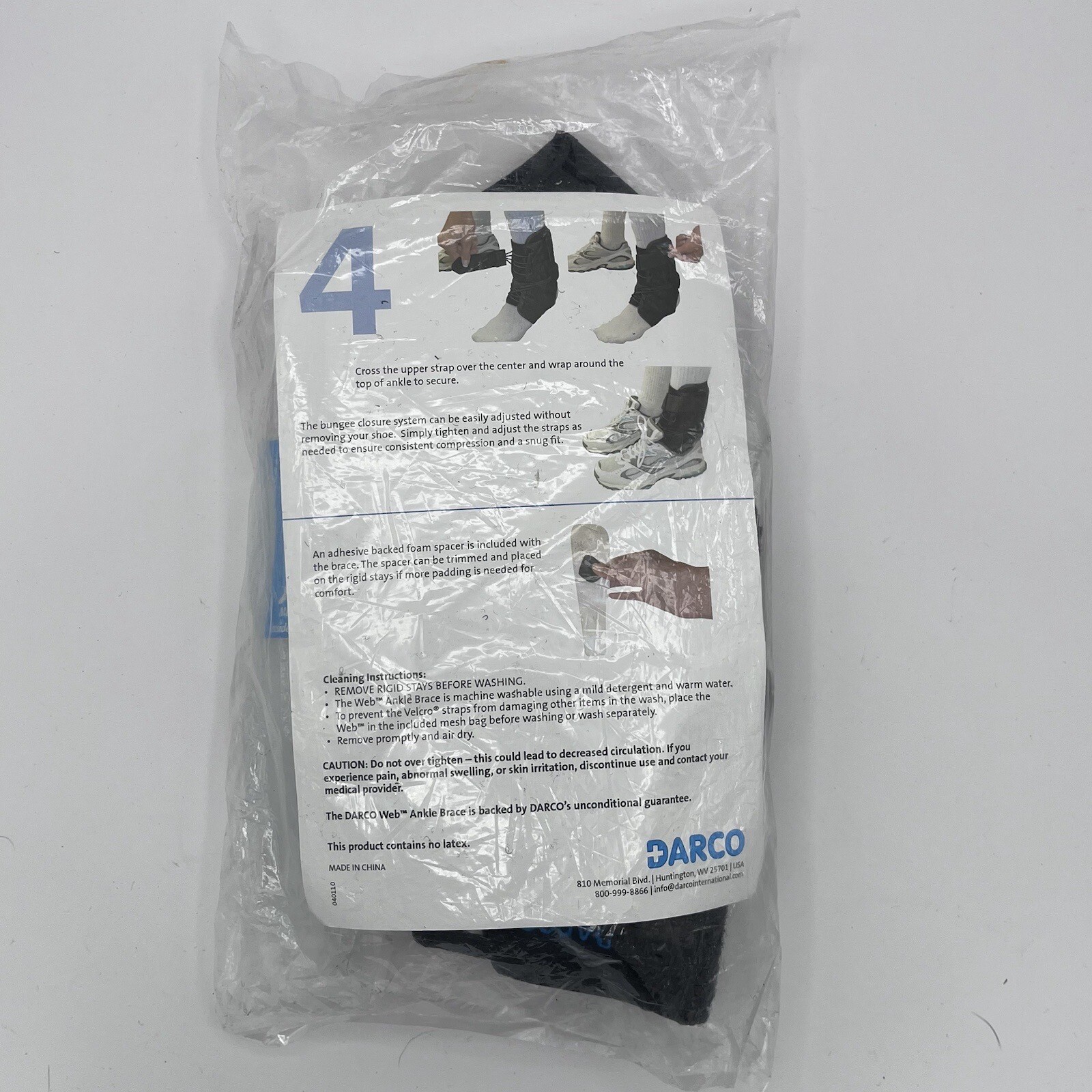 Darco Web Ankle Brace Large Bungee Hook and Loop Strap Closure for the Foot NEW!