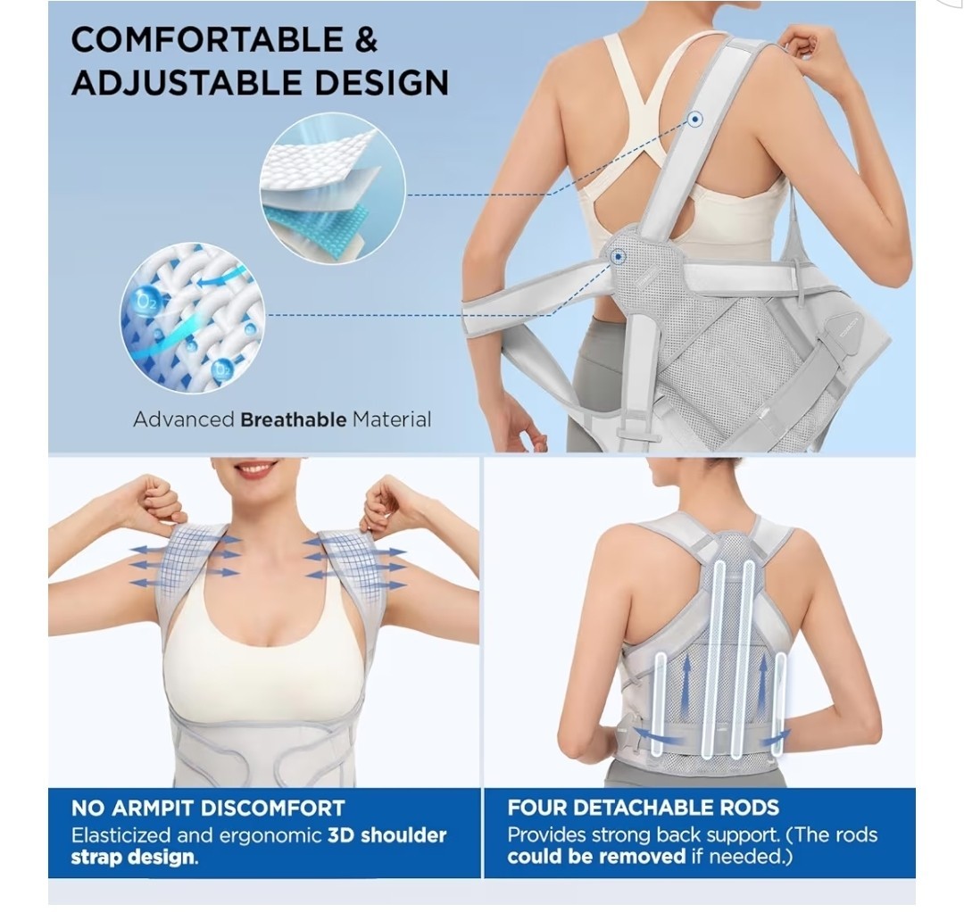 Vicorrect Posture Corrector for Women and Men: Back Support Relieves Upper Back