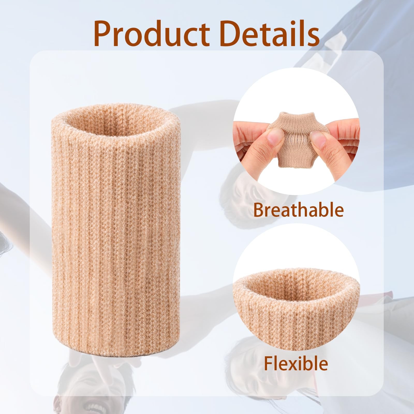 20 Pcs Breathable Finger Sleeves Thumb Splint Elastic Support Compression Sleeve