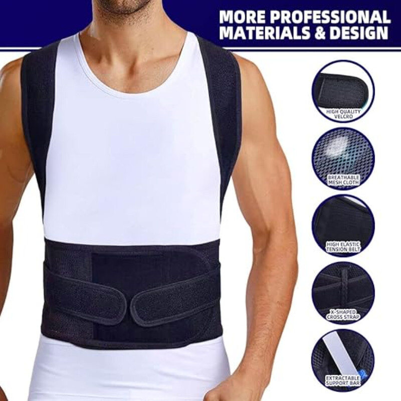 Upgraded Posture Corrector – Neck/Shoulder Pain Relief & Adjustable Straps