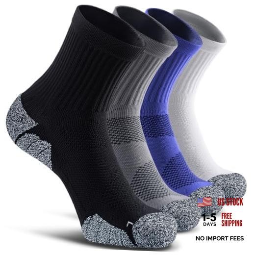 Cushioned Compression Sport Large 4-pairs (Black2,grey2,royal Blue2,white2)