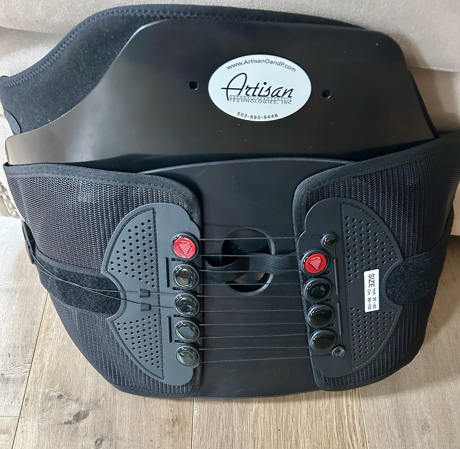 Artisan O&P Lumbar Back Brace Orthosis Pulley Support Belt Size 35-40
